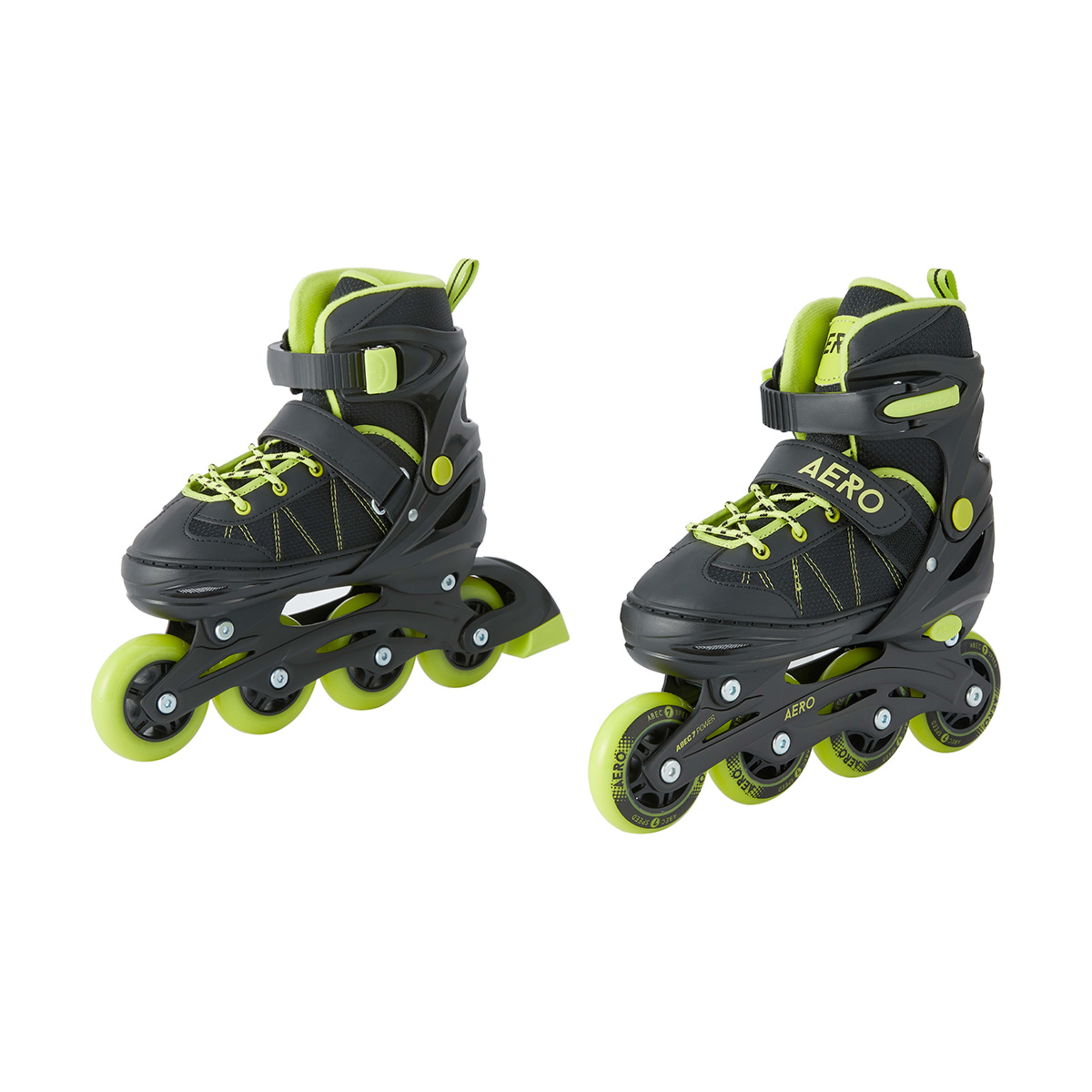 1 Inline Skates - Black and Green, Size 2 to 4