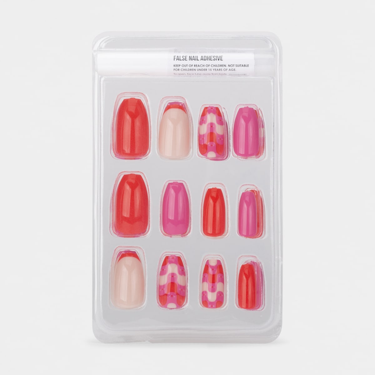 OXX Cosmetics 24 Pack Artificial Nails with Adhesive Coffin Shape