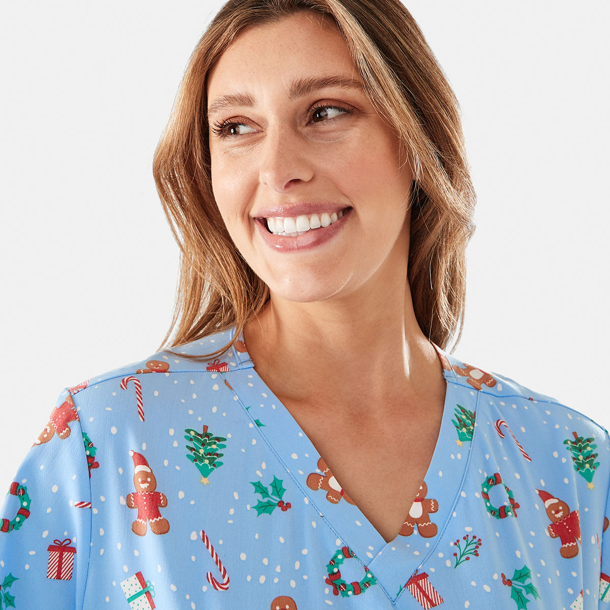 Workwear Short Sleeve Unisex Christmas Scrub Top Kmart