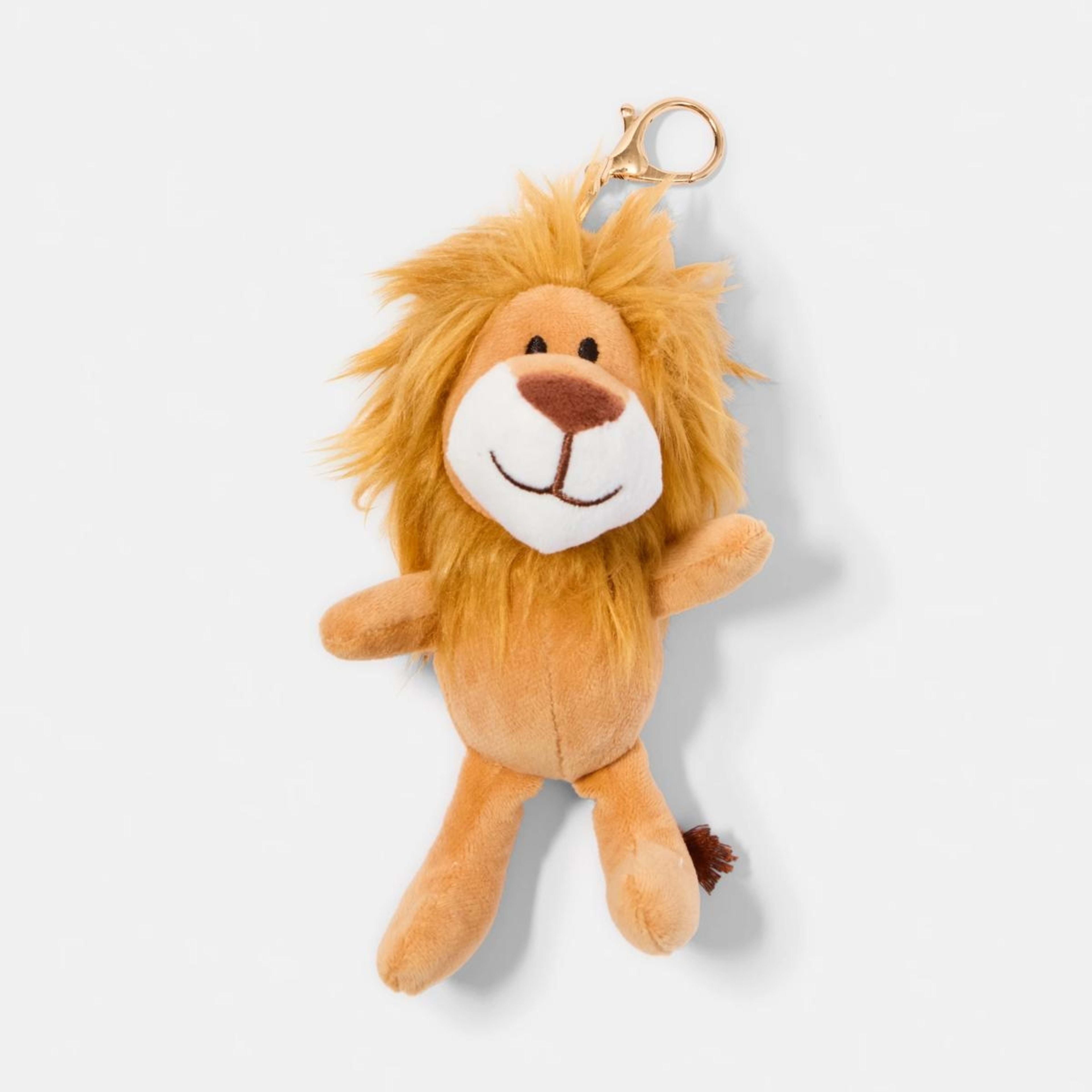 1 Fluffy Lion Charm Keyring - Brown, 1 of 3