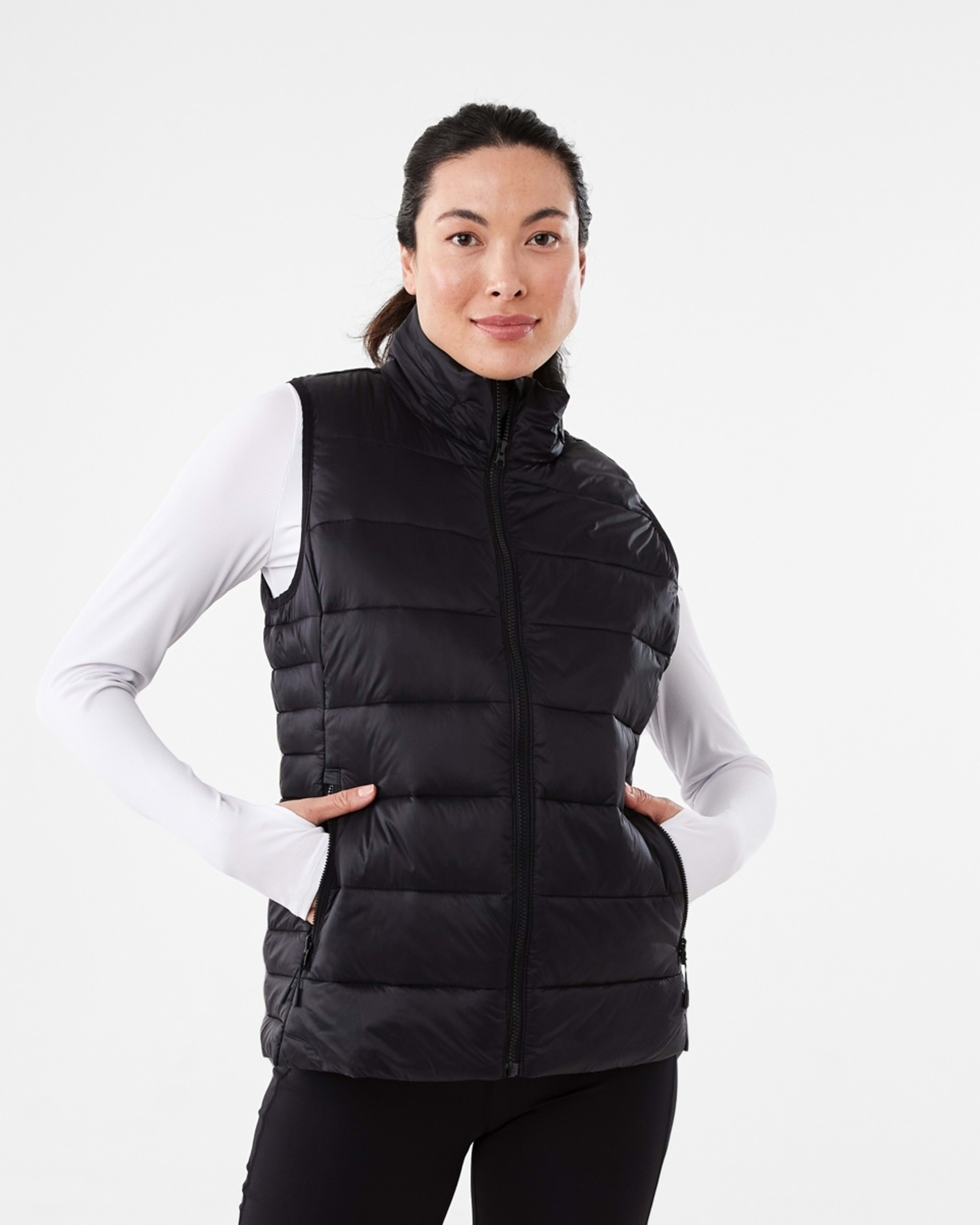 2 Active Womens Packable Puffer Vest Black, 2 of 9