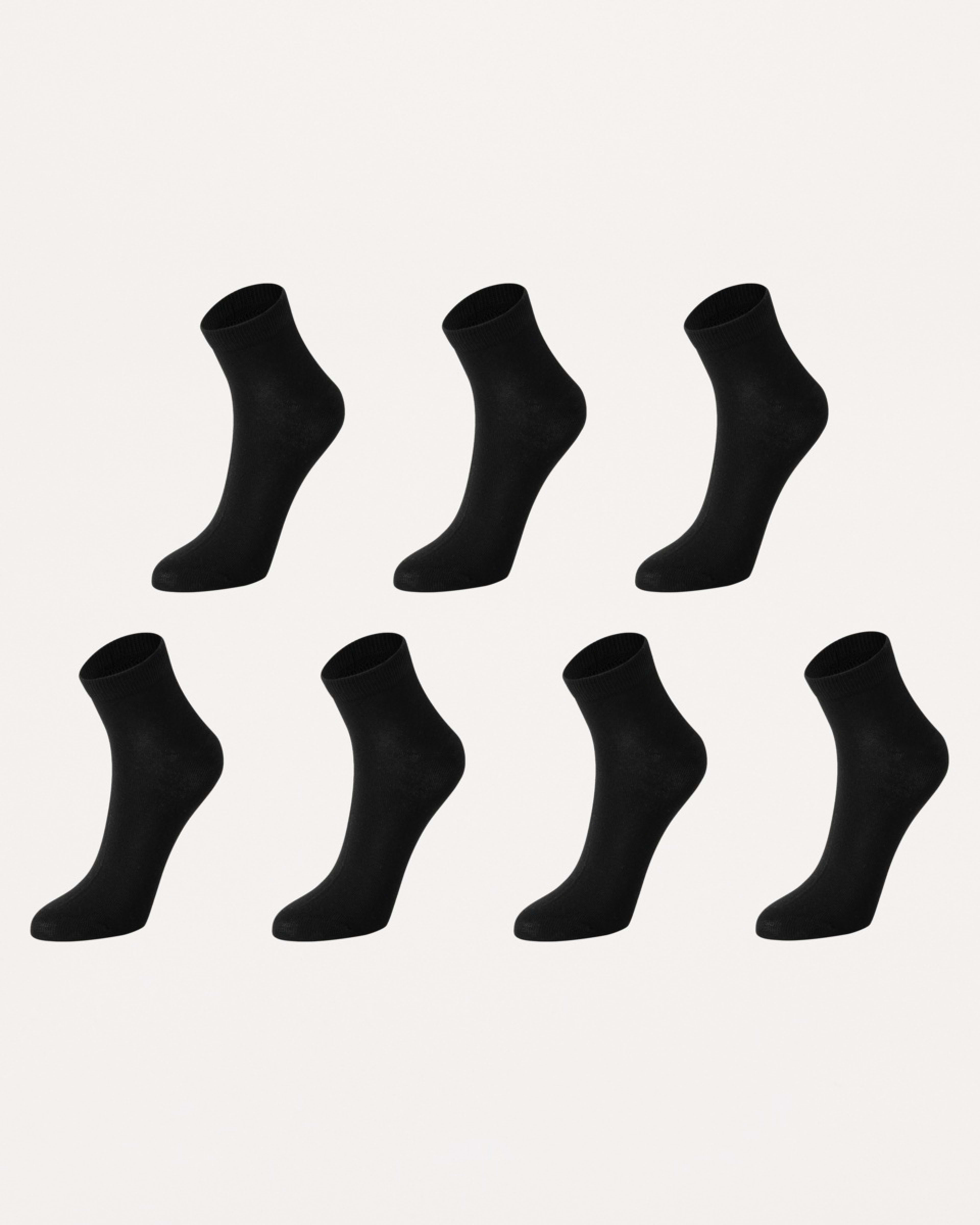 1 7 Pack Plain Anklets Black, 1 of 3
