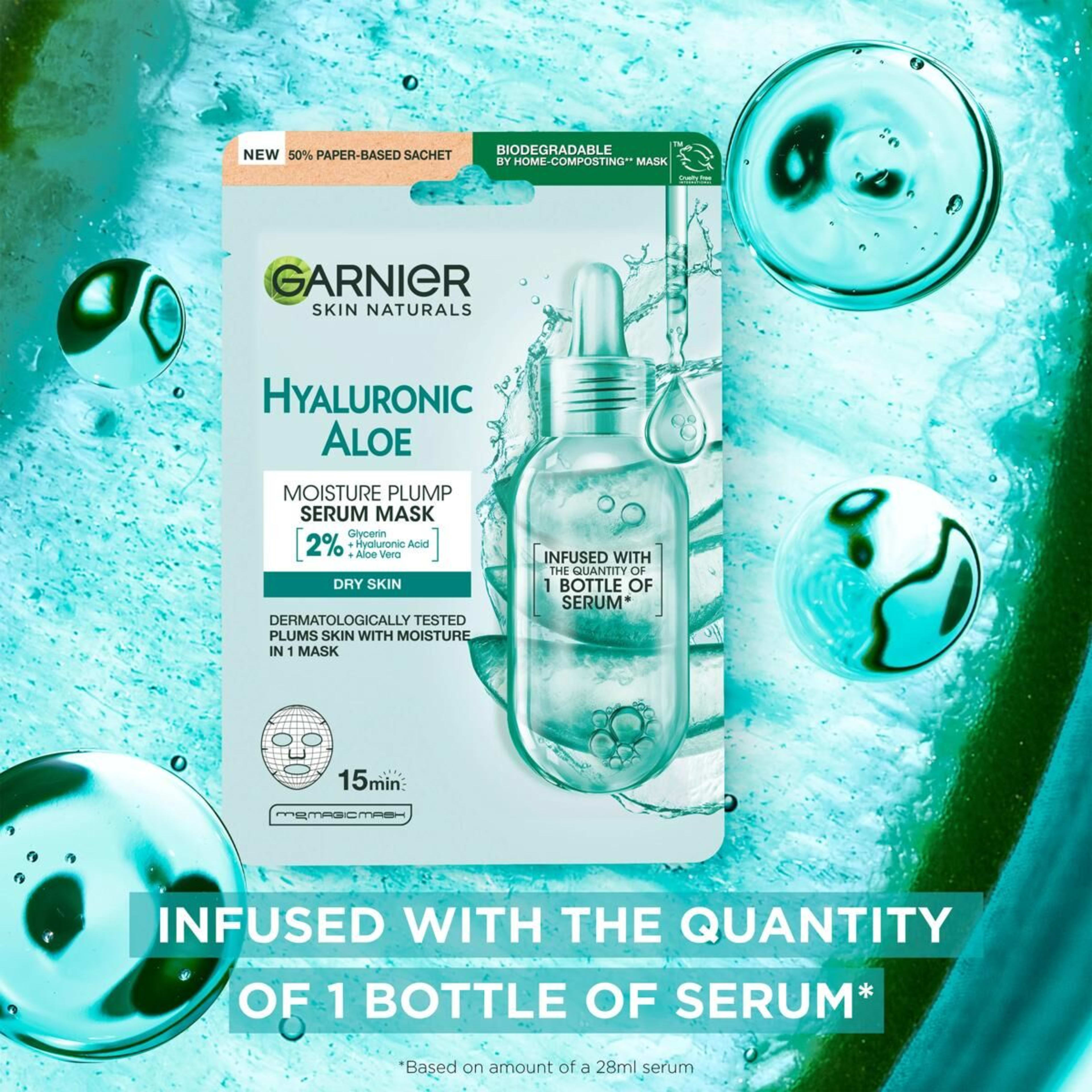 2 Garnier Skin Naturals Hyaluronic Aloe Serum Sheet Mask - Hyaluronic Acid and Organic Aloe Vera, 2 of 6