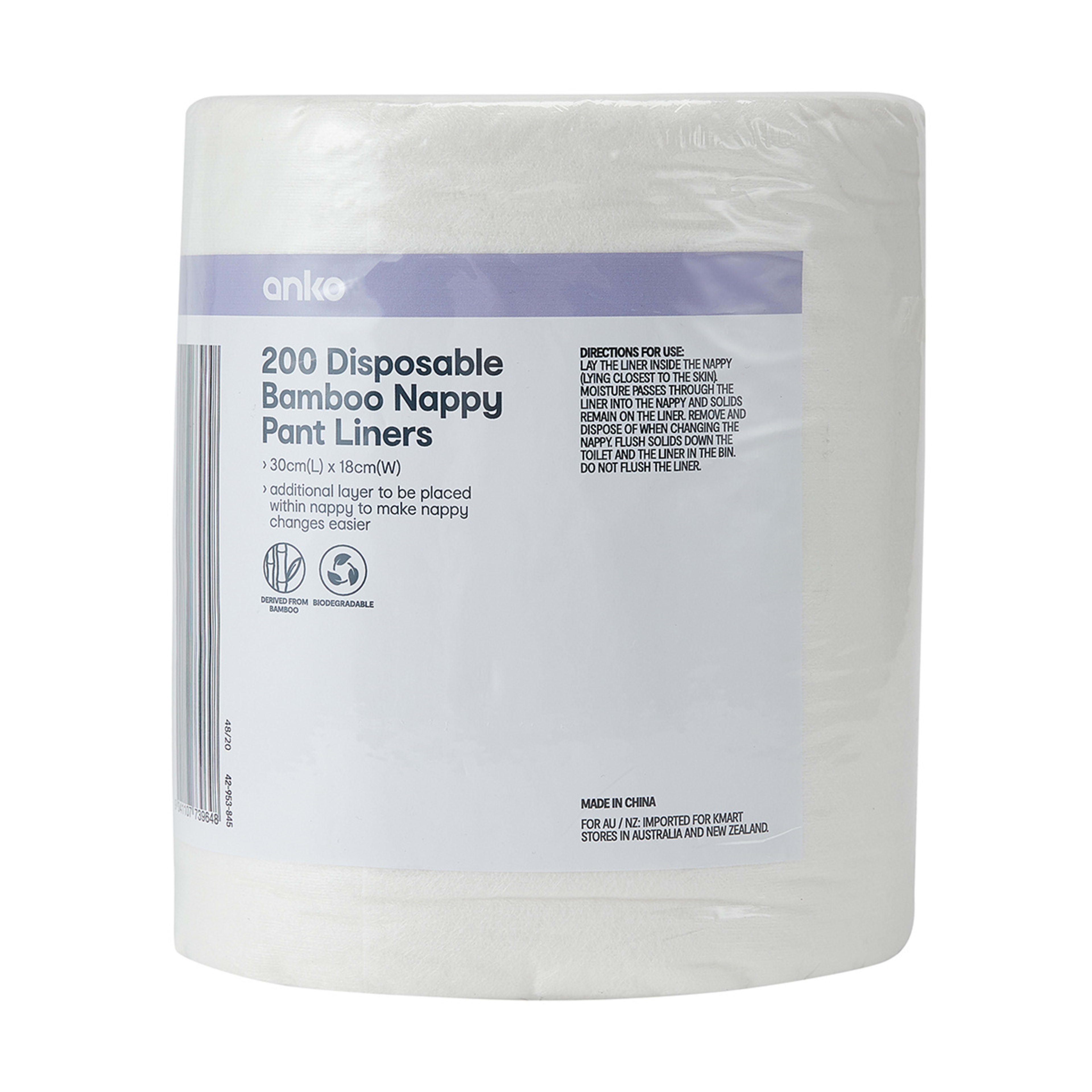 200 Pack Disposable Bamboo Nappy Pant Liners Kmart