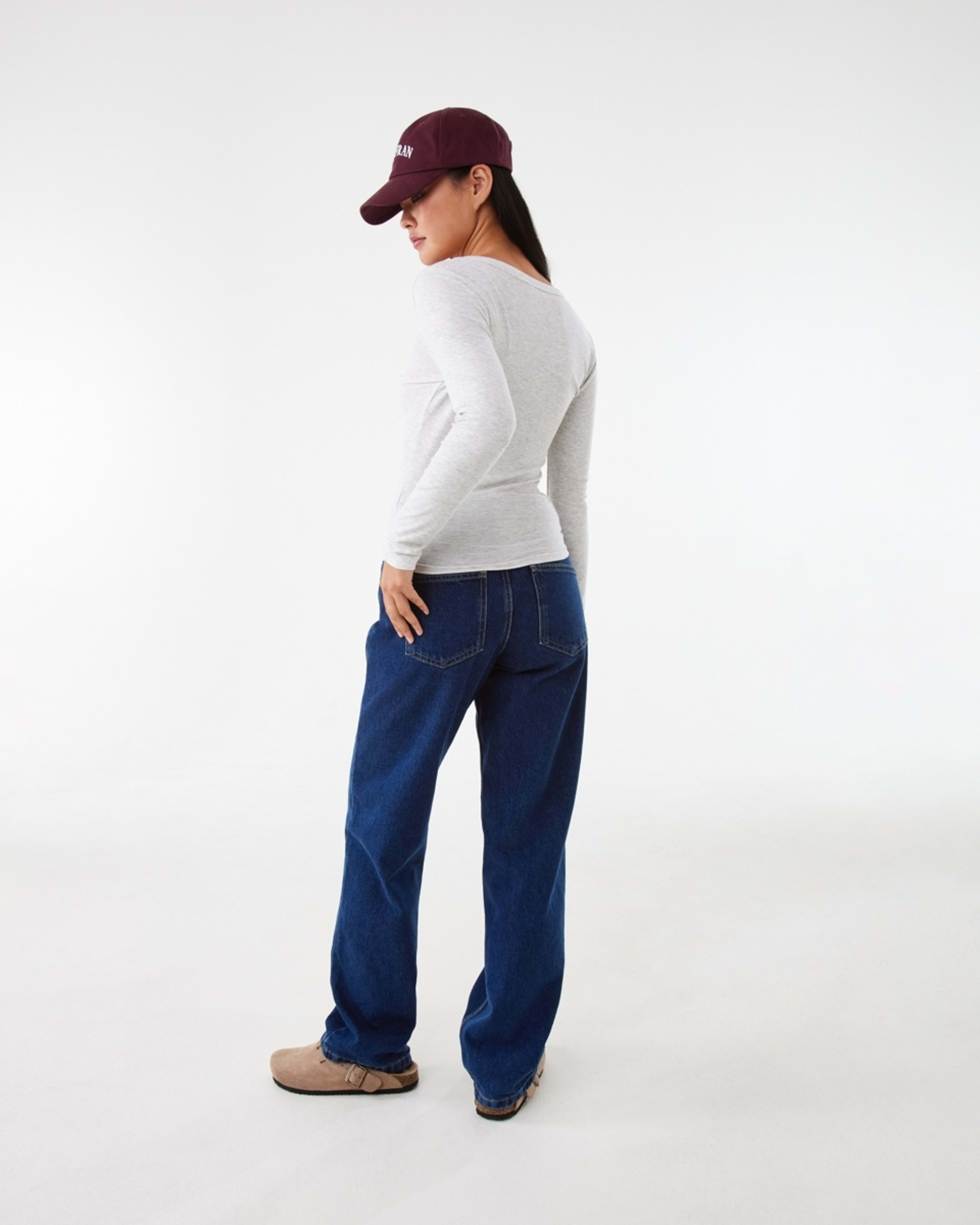 4 Long Sleeve Rib Scoop T-shirt Wht Marle, 4 of 5
