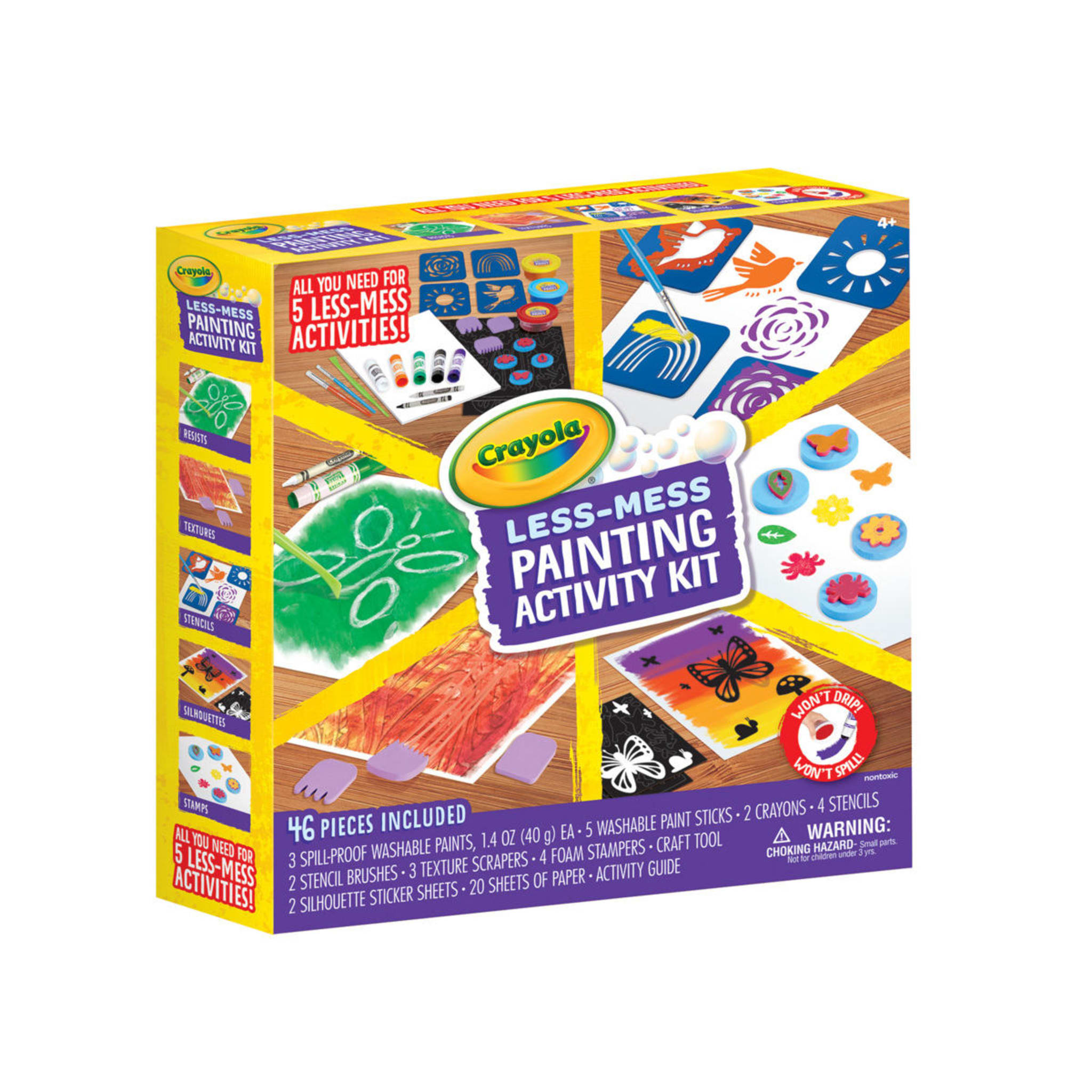 46 Piece Crayola LessMess Painting Activity Kit Kmart