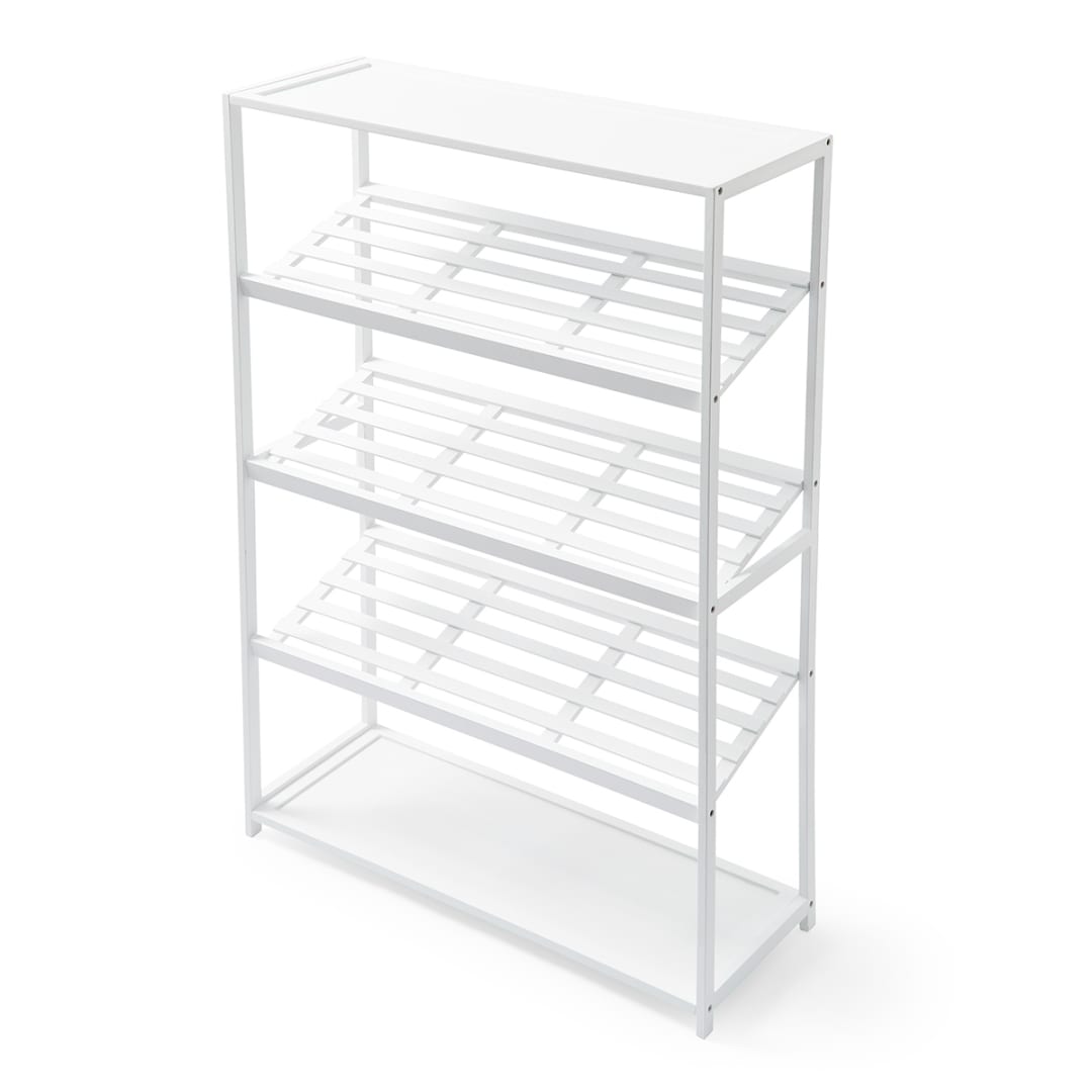 5 Tier White Bamboo Shoe Rack Kmart
