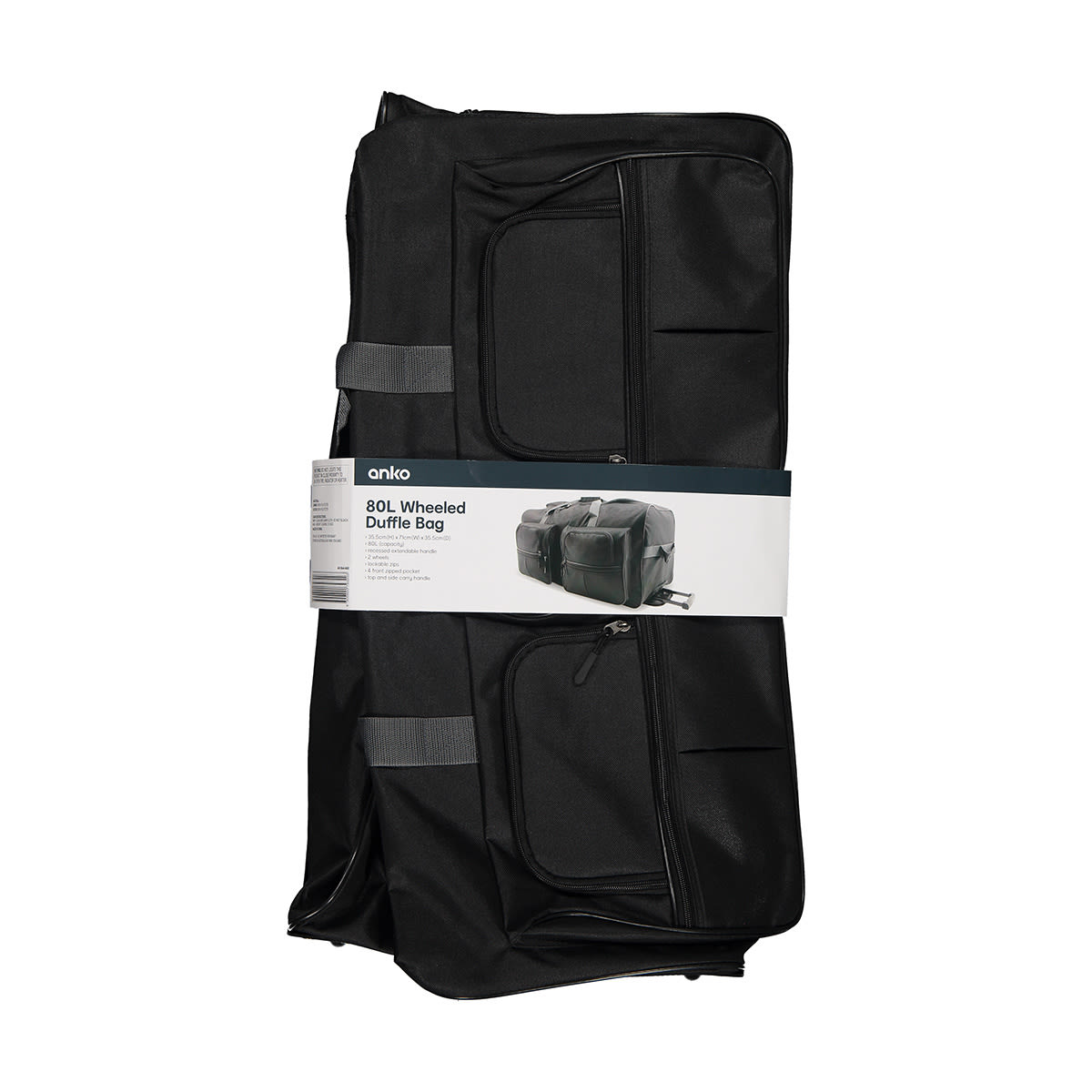 Duffle Bag with Wheels Black Kmart NZ