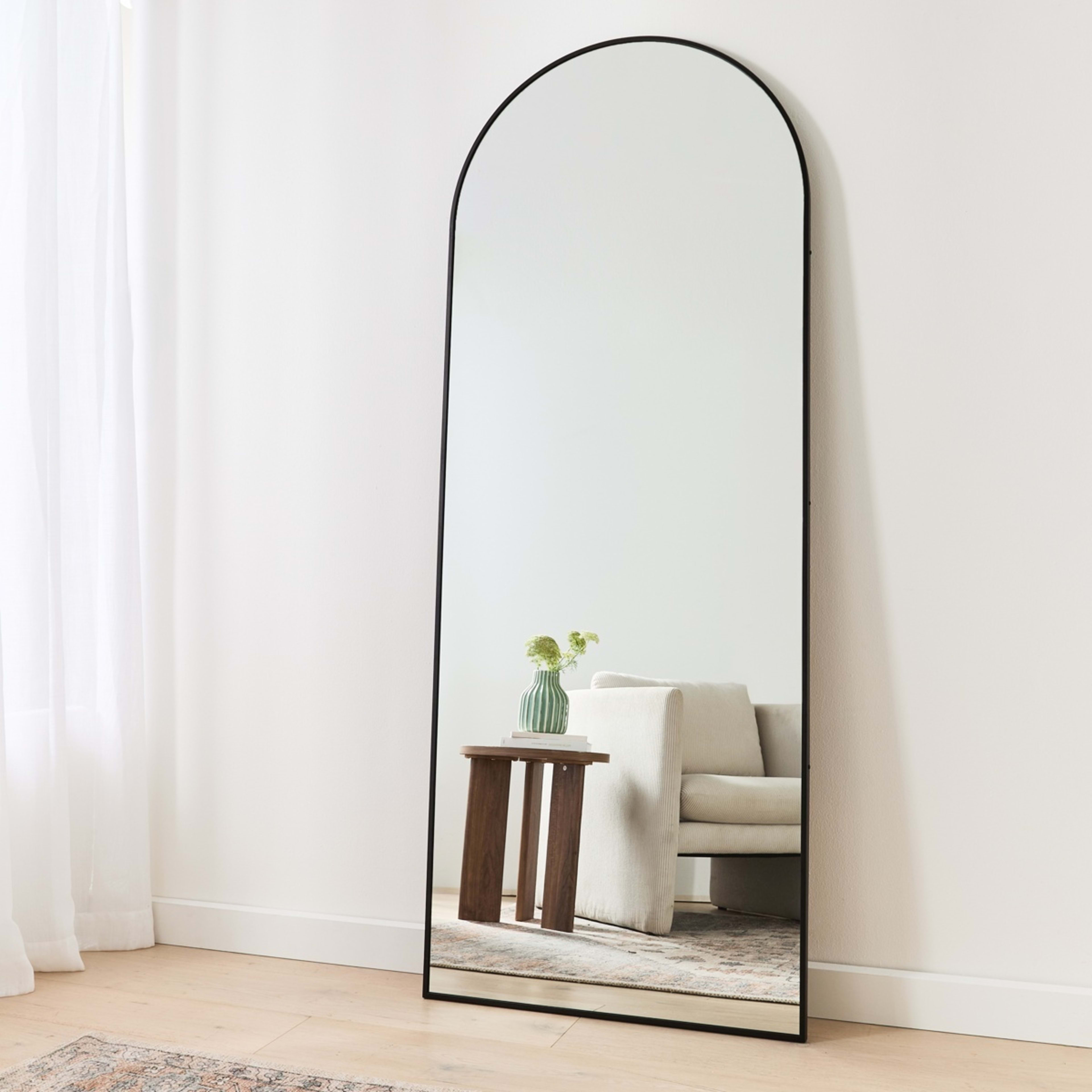 1 Arch Black Floor Mirror, 1 of 5