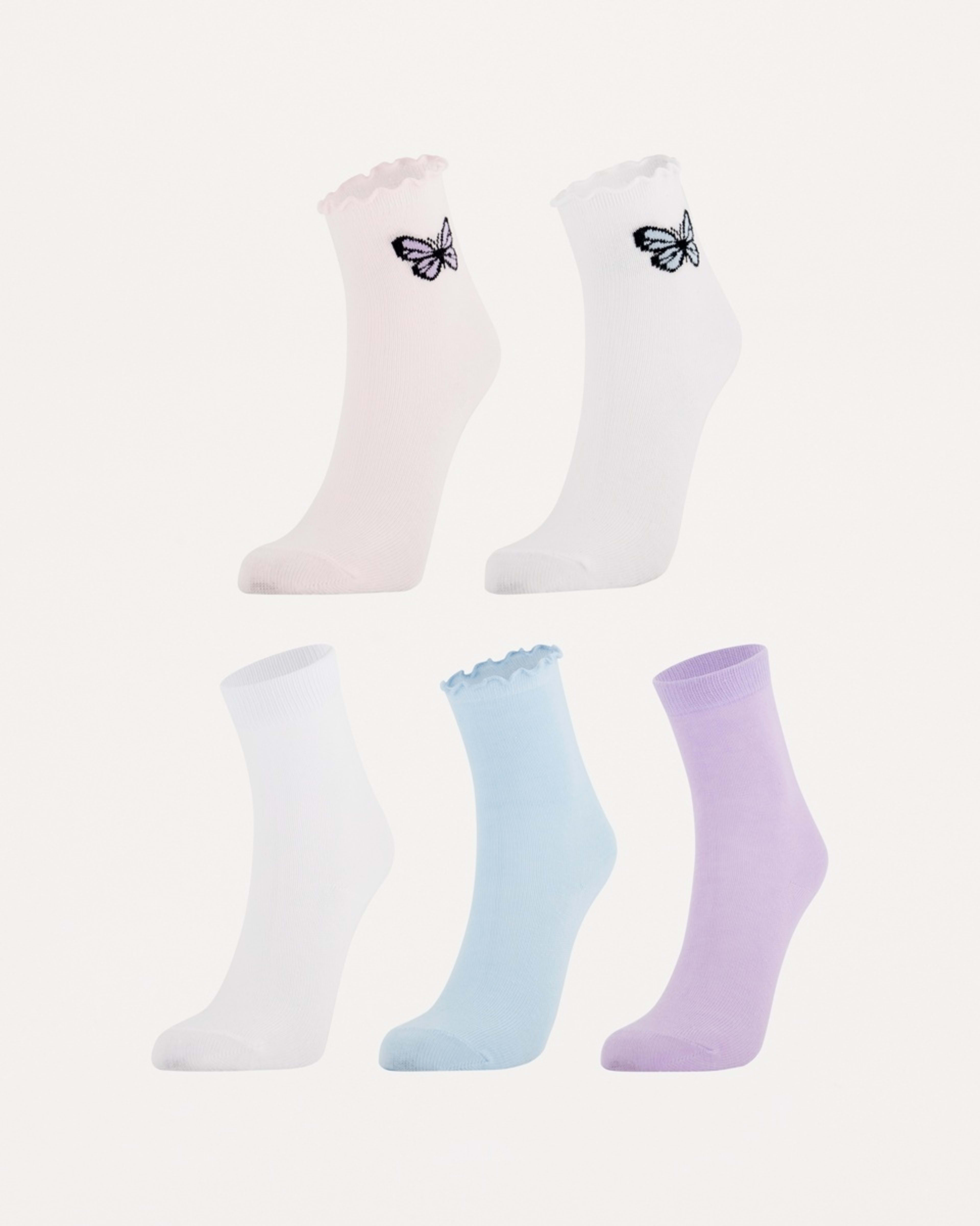 1 5 Pack Crew Socks Butterfly2