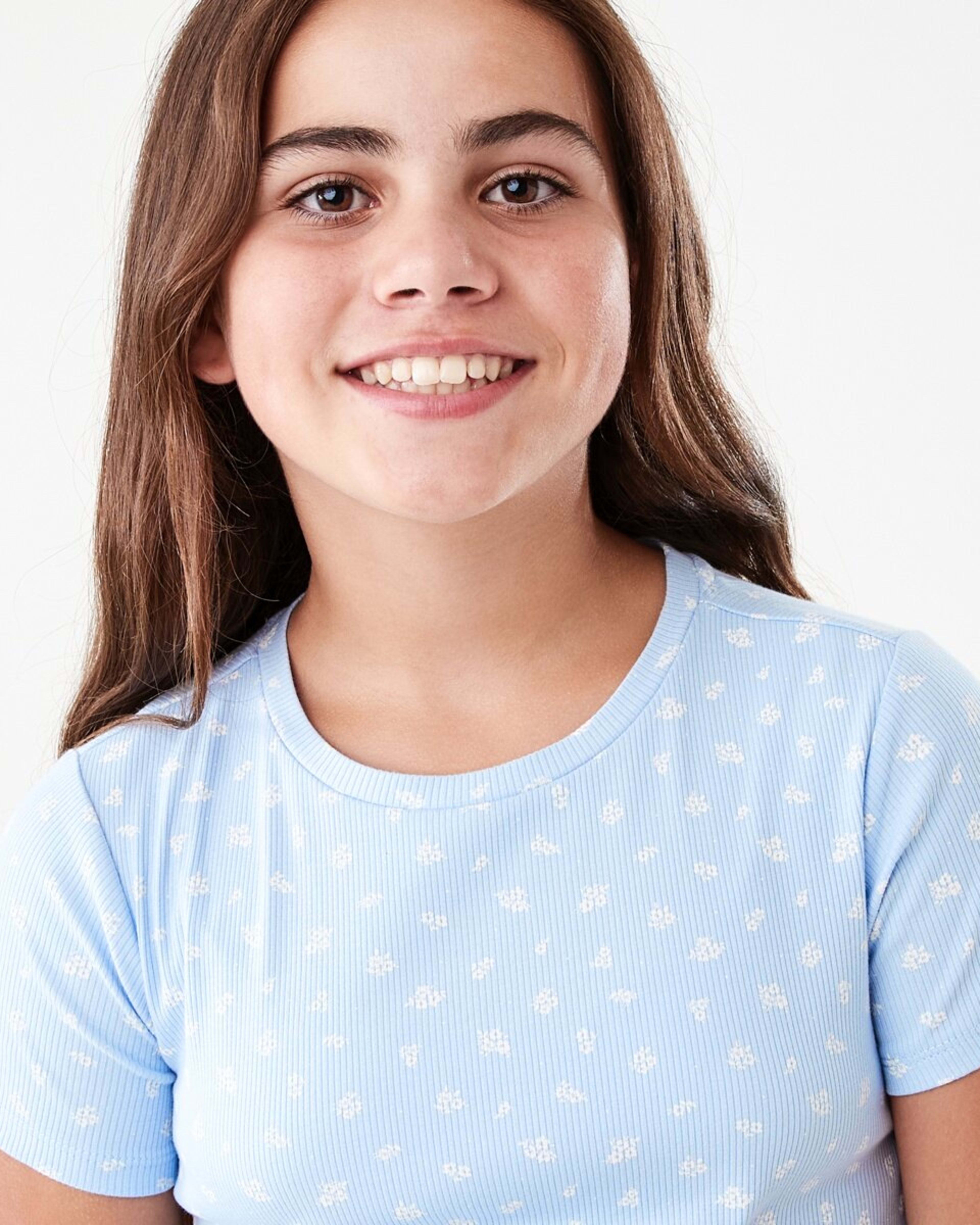 3 Short Sleeve Rib T-shirt Ditsy, 3 of 8