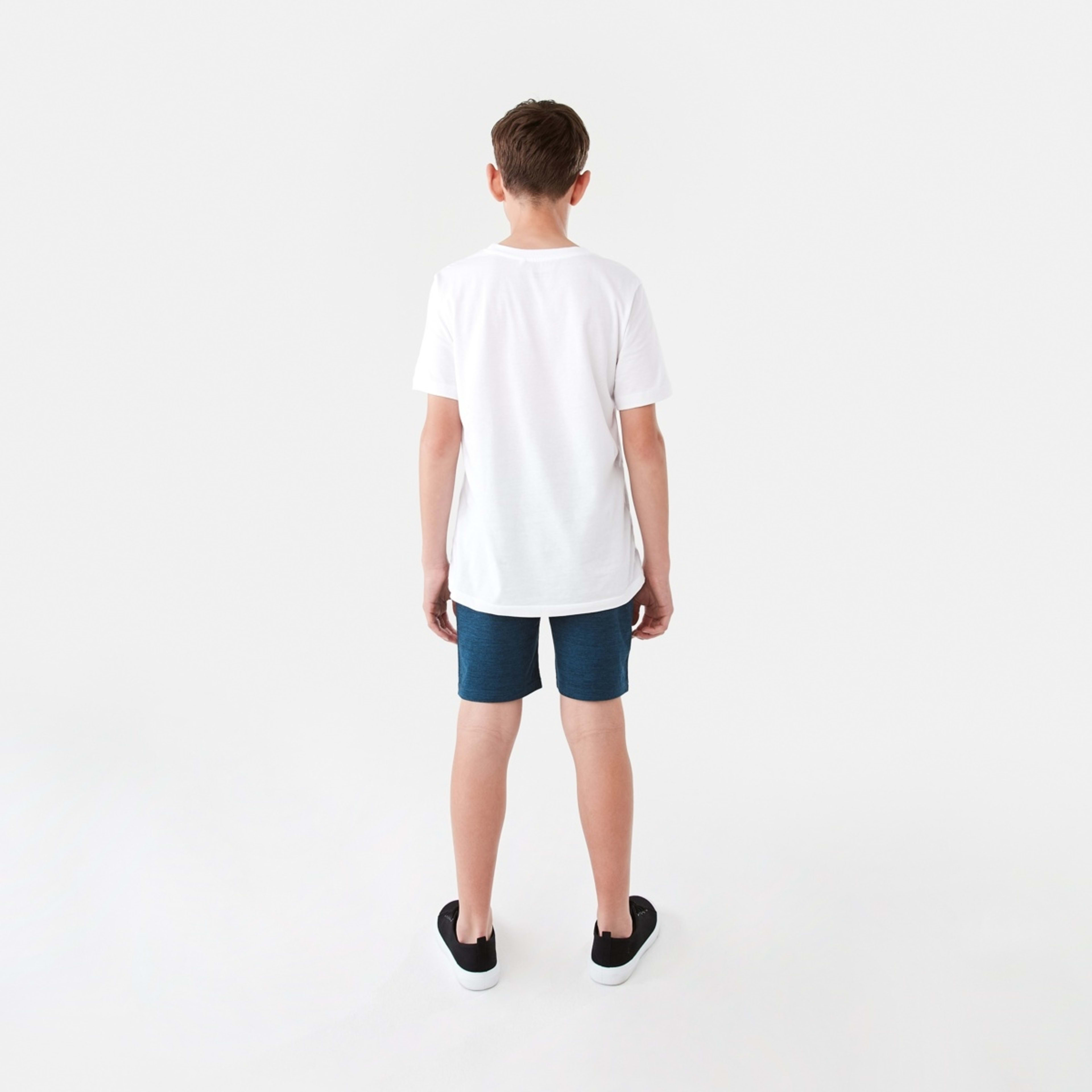 6 Active Kids Knit Shorts Text Blue, 6 of 8