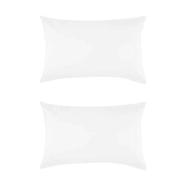 400 Thread Count Cotton Sateen 2 Standard Pillowcases - White