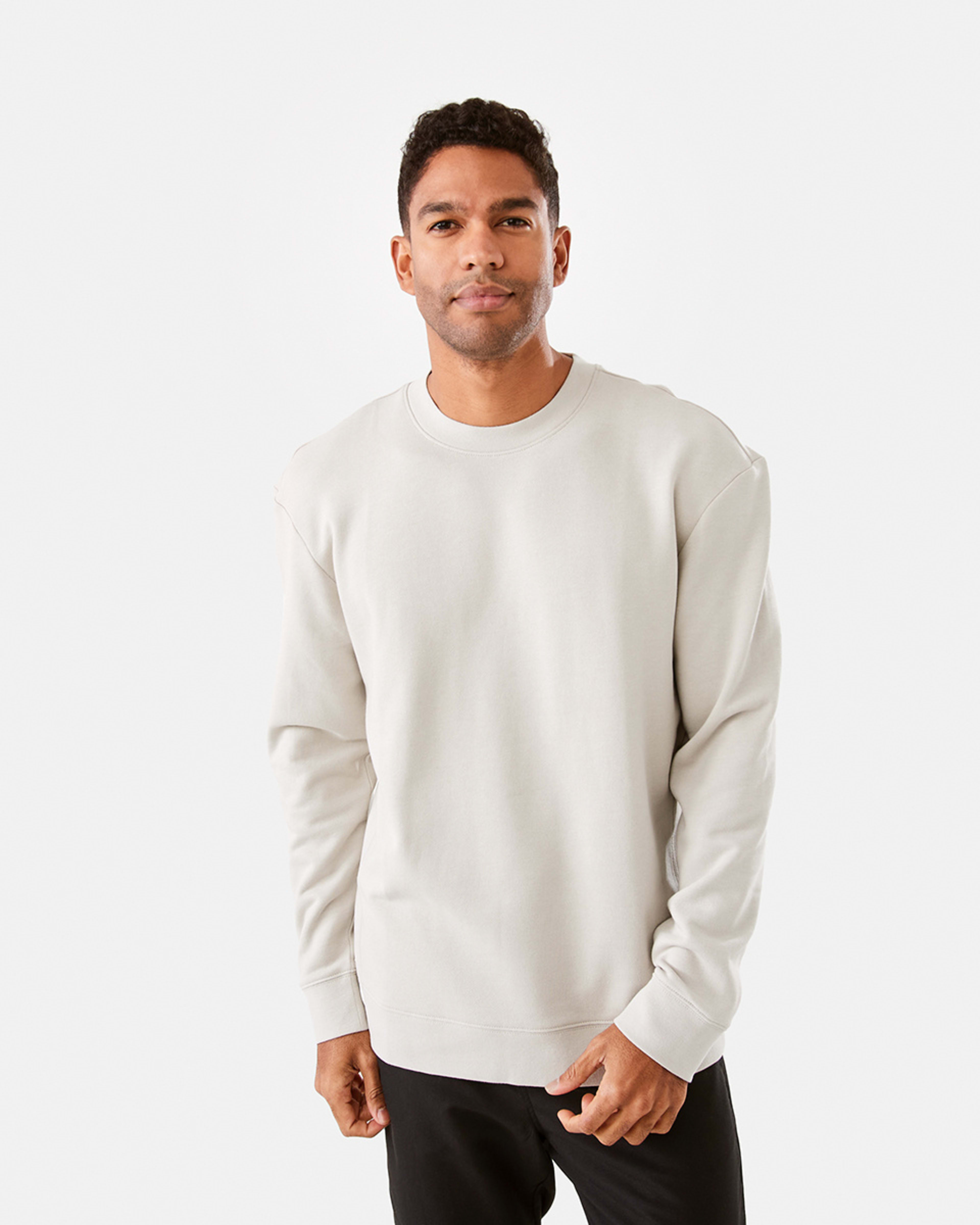 1 Active Men Terry Crew Neck Top Sil Beige