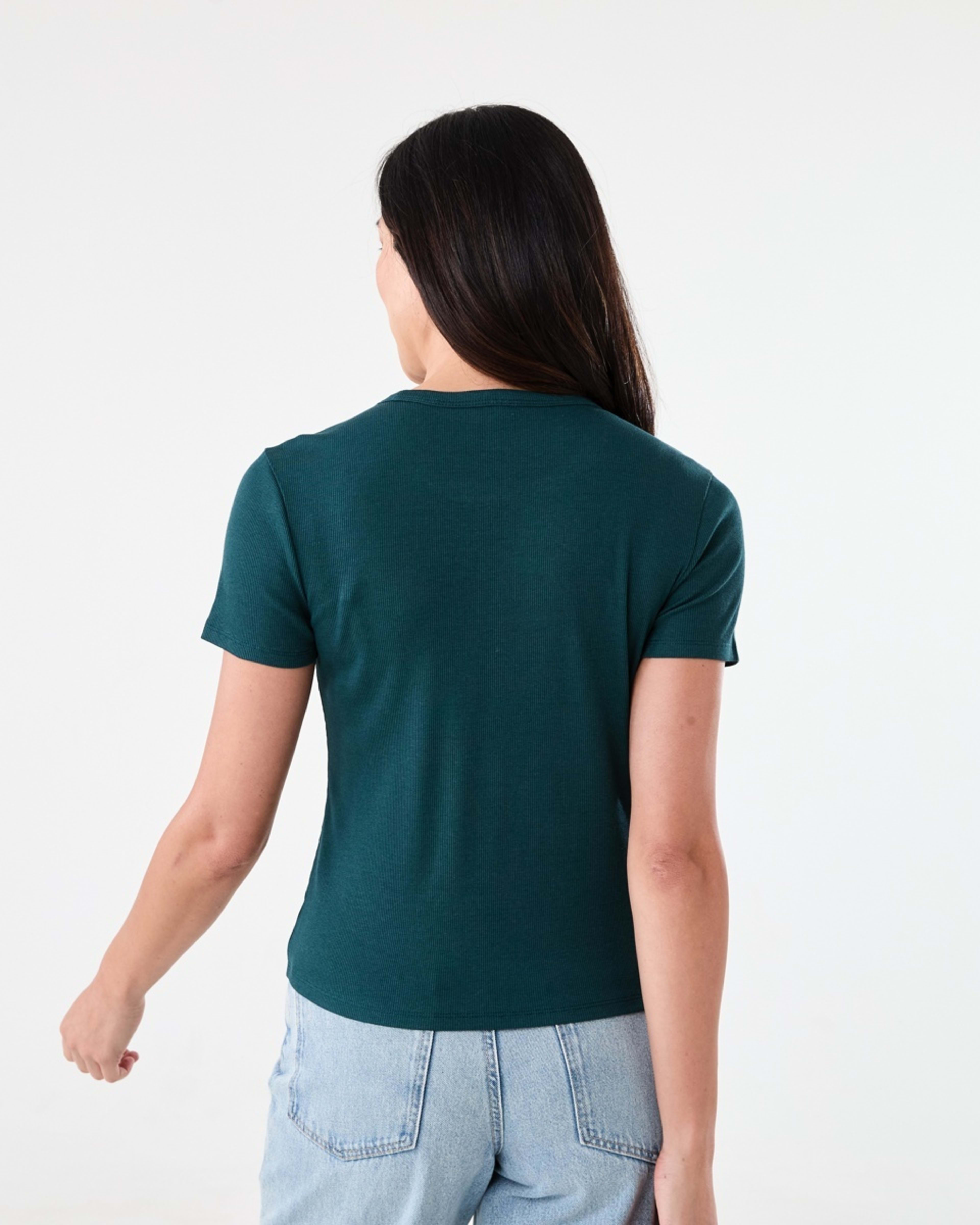 3 Short Sleeve Rib Crew Neck T-shirt KASON GREEN, 3 of 5