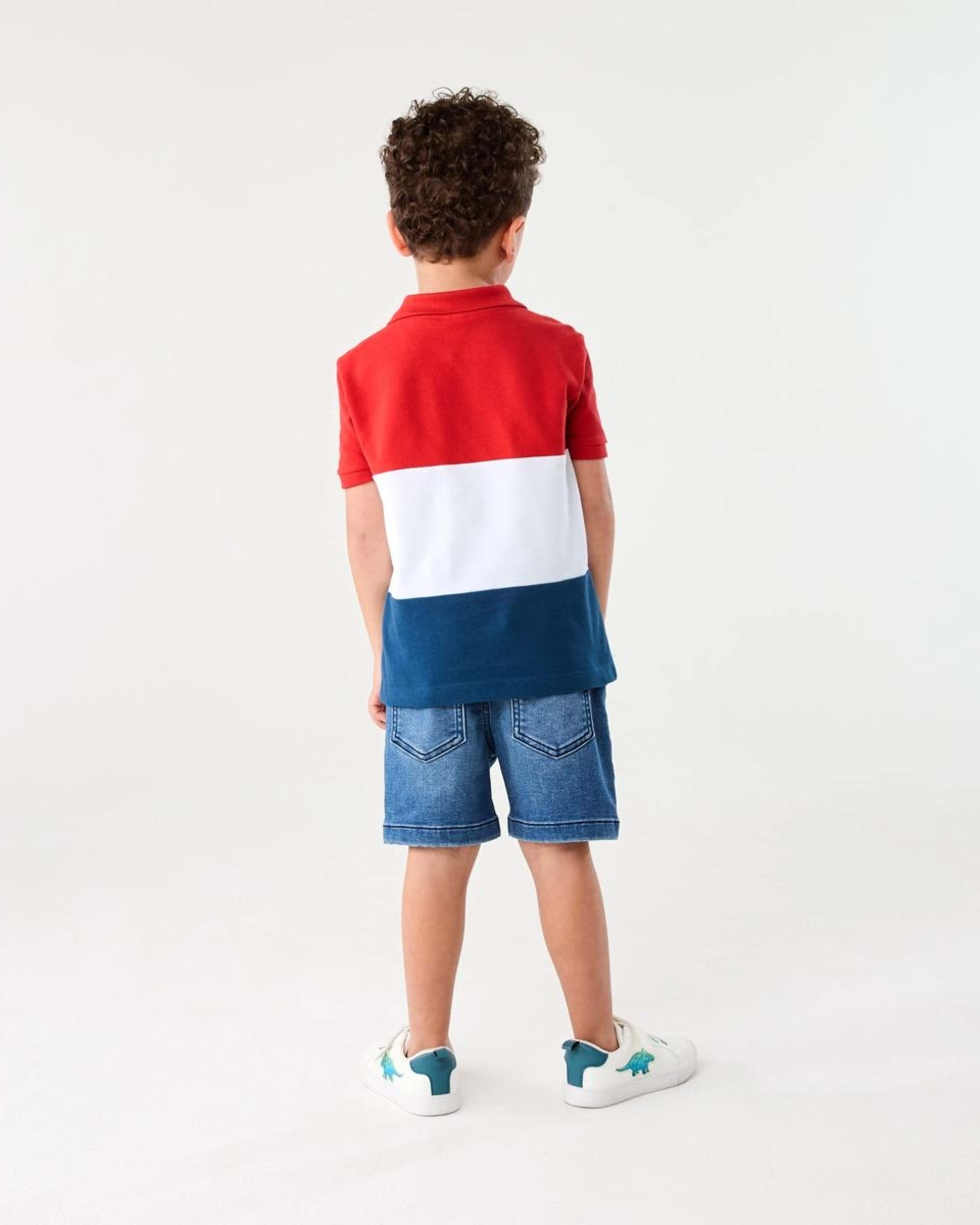 7 Colour Block Polo Shirt RUBICONDO RED, 7 of 7
