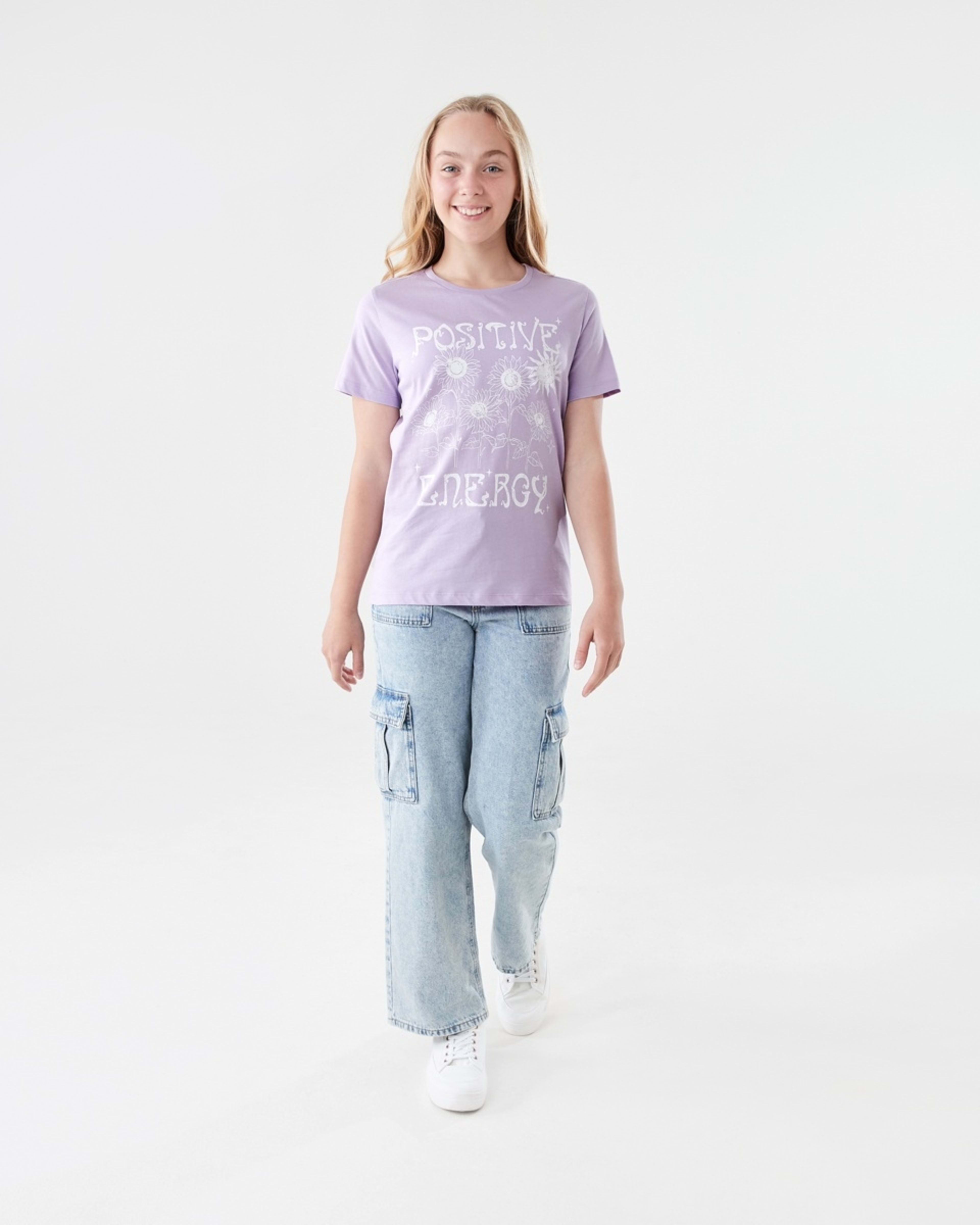 5 Short Sleeve Print T-shirt POSITIVE ENERGY PASTEL LILAC, 5 of 6