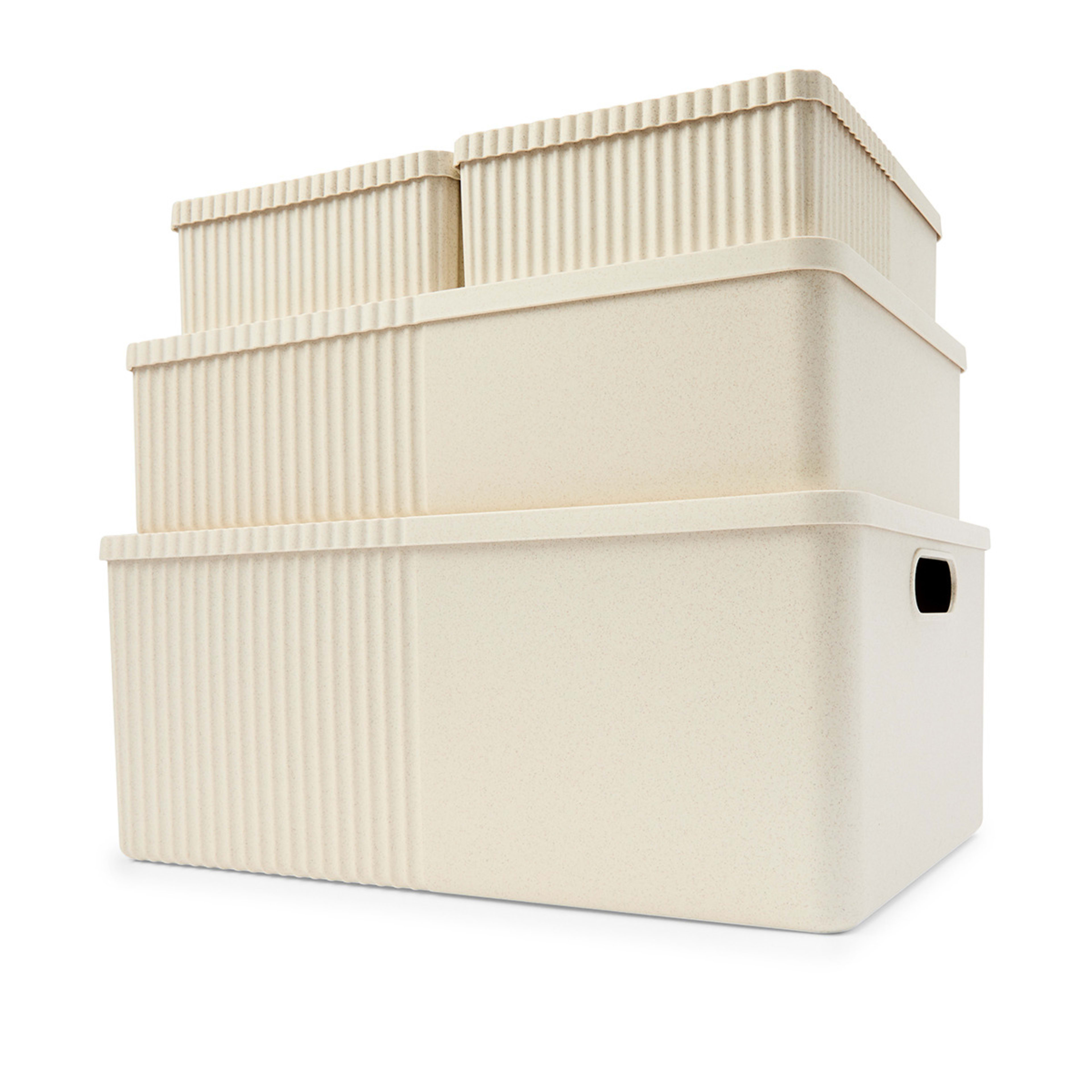 1 Set of 4 Stackable Boxes - Oatmeal