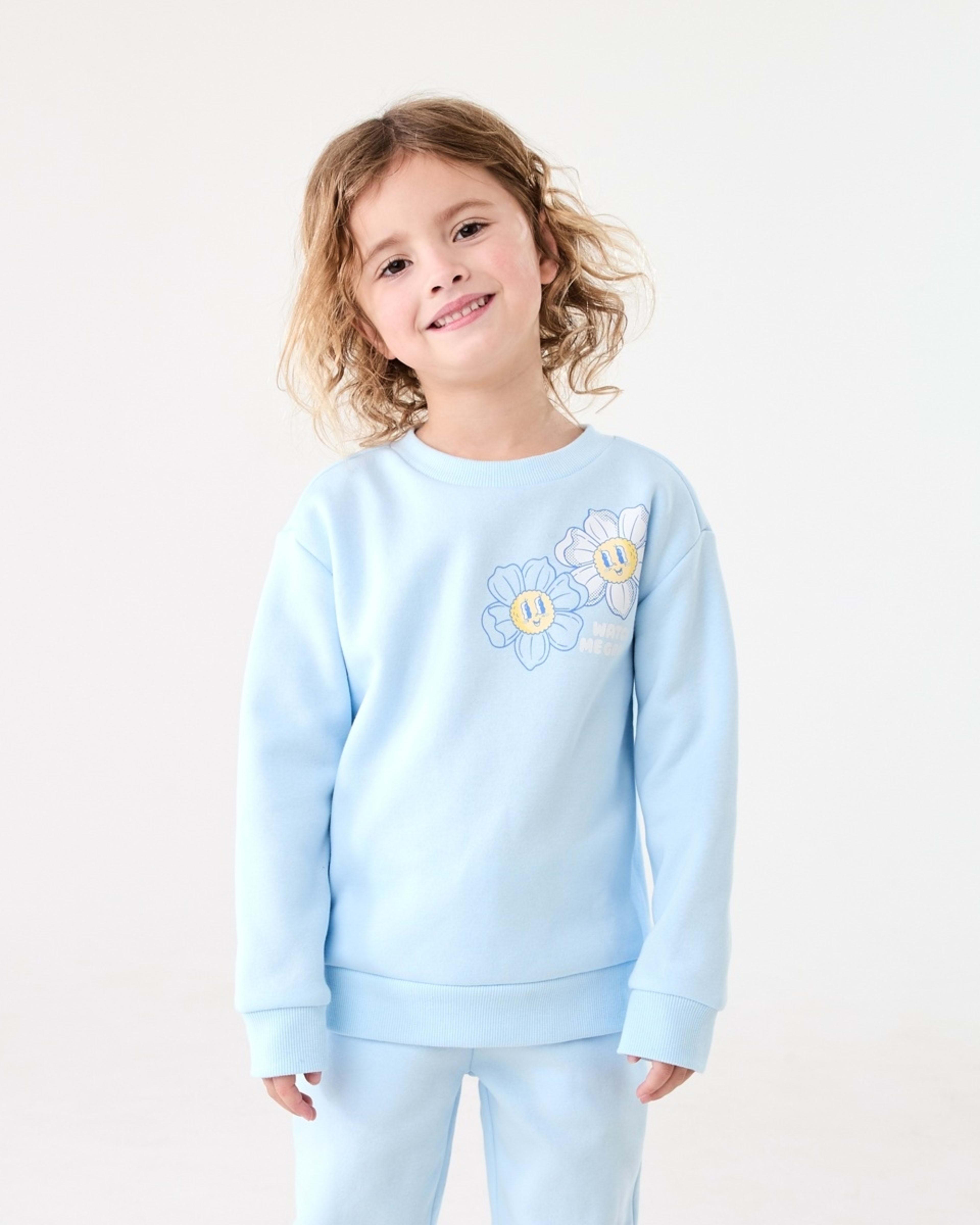 1 Print Crew Neck Sweatshirt WATCH ME GROW BLUE