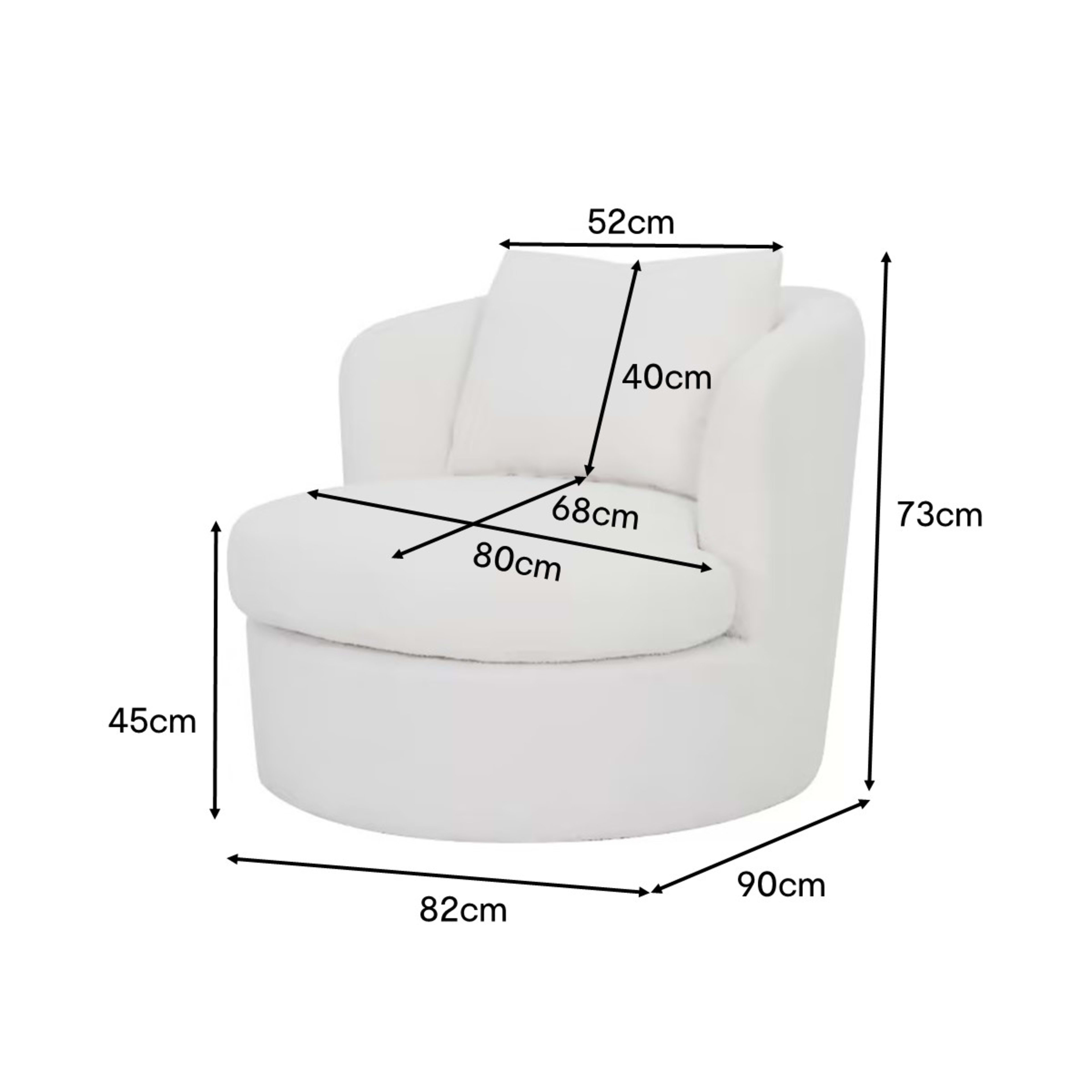 Boucle Swivel Chair Kmart