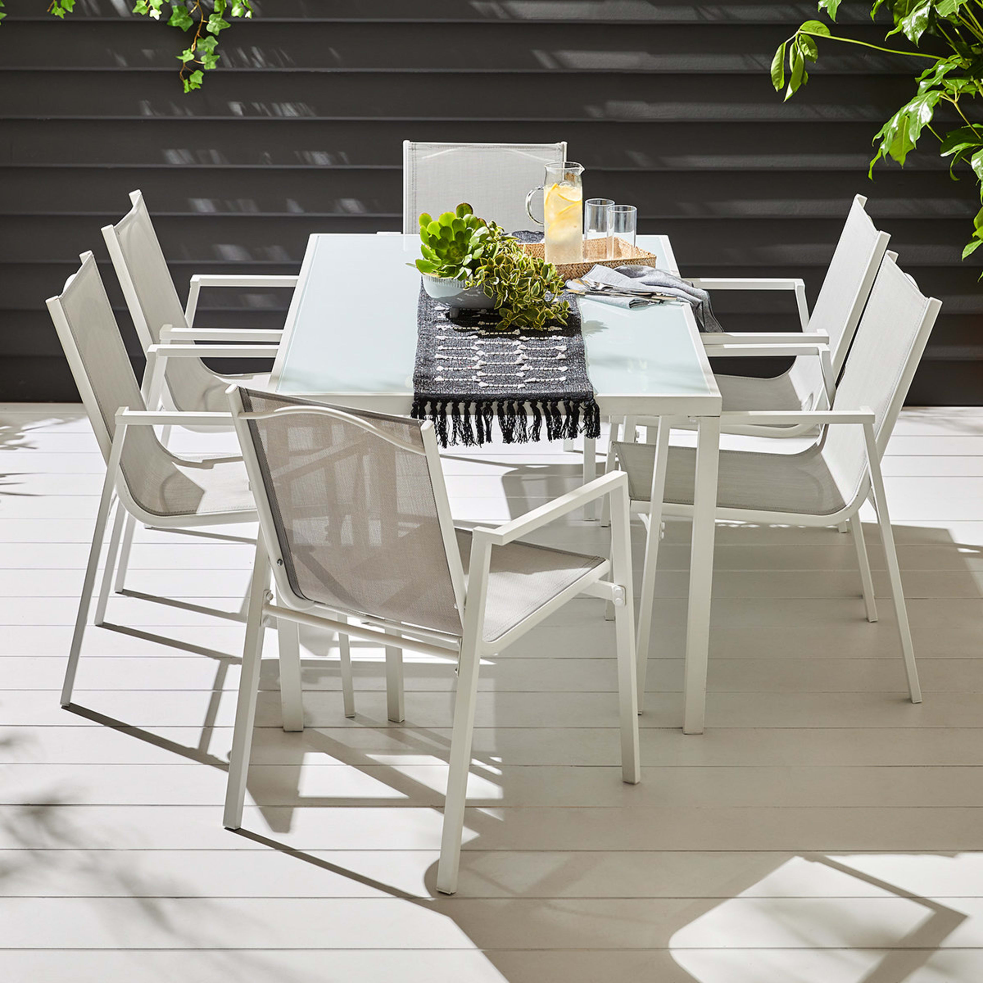 3 7 Piece Outdoor Dining Set - White, 3 of 7