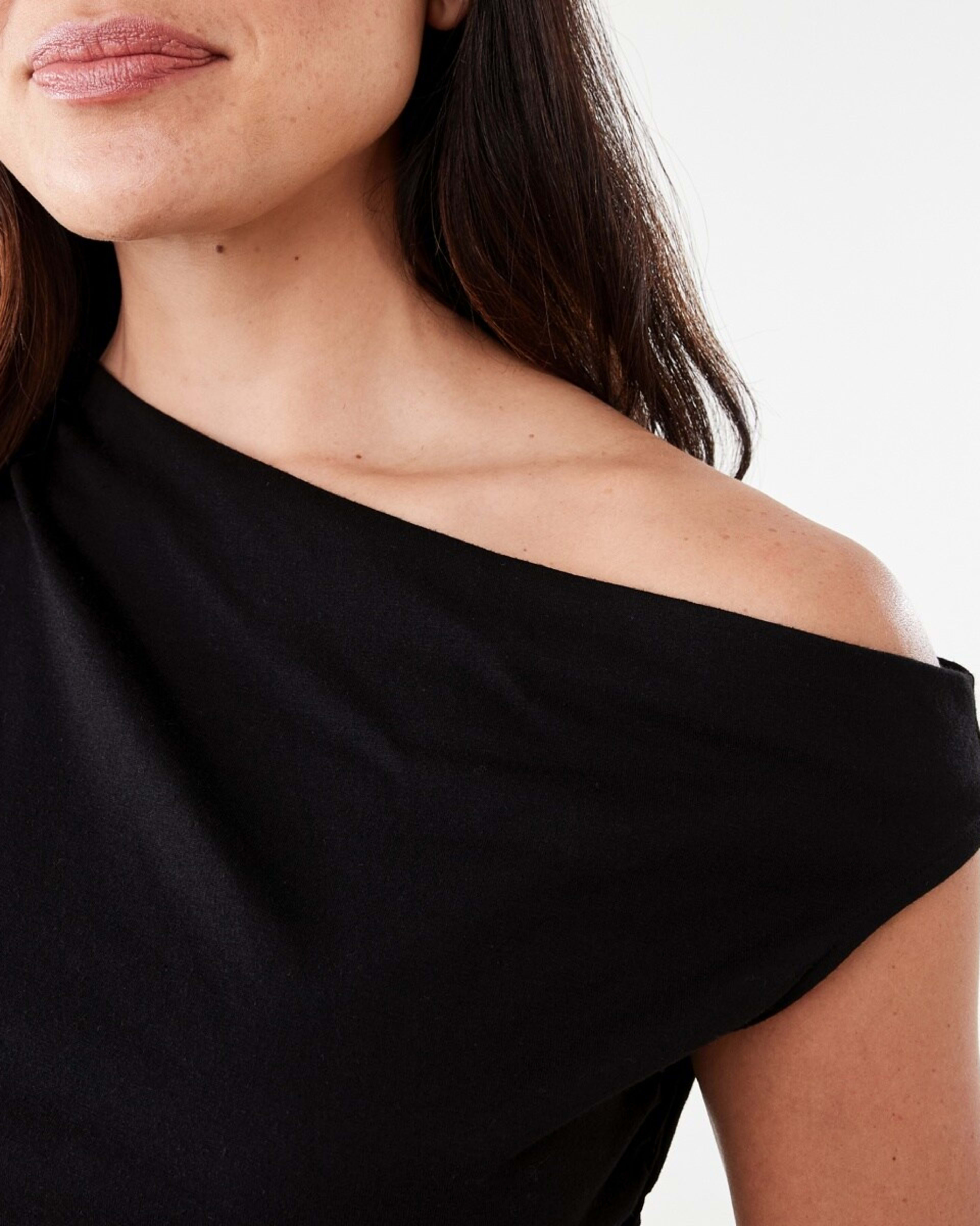 5 Short Sleeve Ruched Detail Top Black, 5 of 6