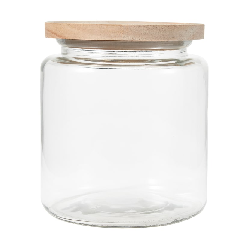 3L Glass Jar with Wood Lid Kmart