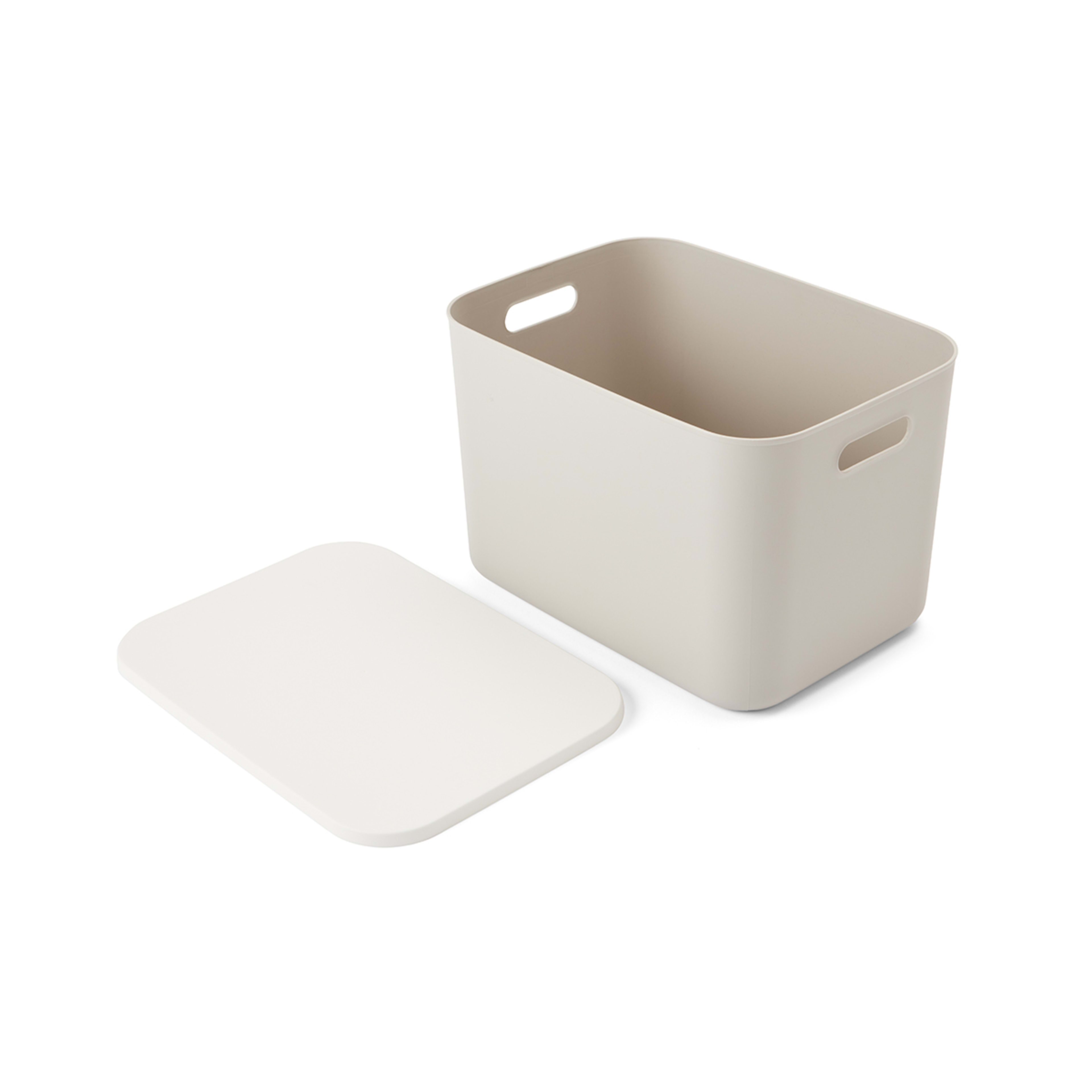 Set of 4 Tubs with Lids Grey Kmart