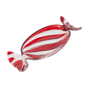 Red Lolly Glass Serving Dish