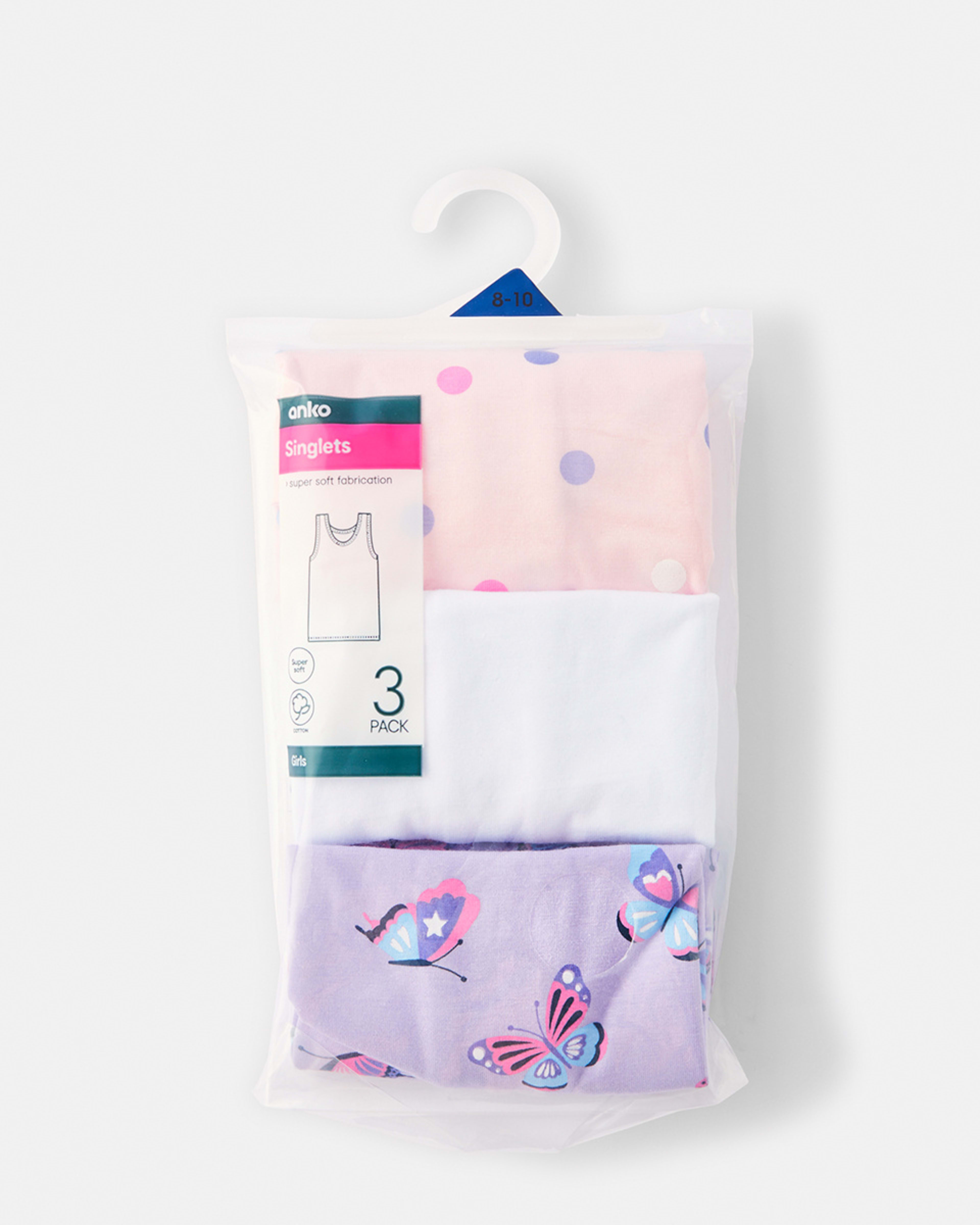 9 3 Pack Super Soft Singlets Butterfly, 9 of 9