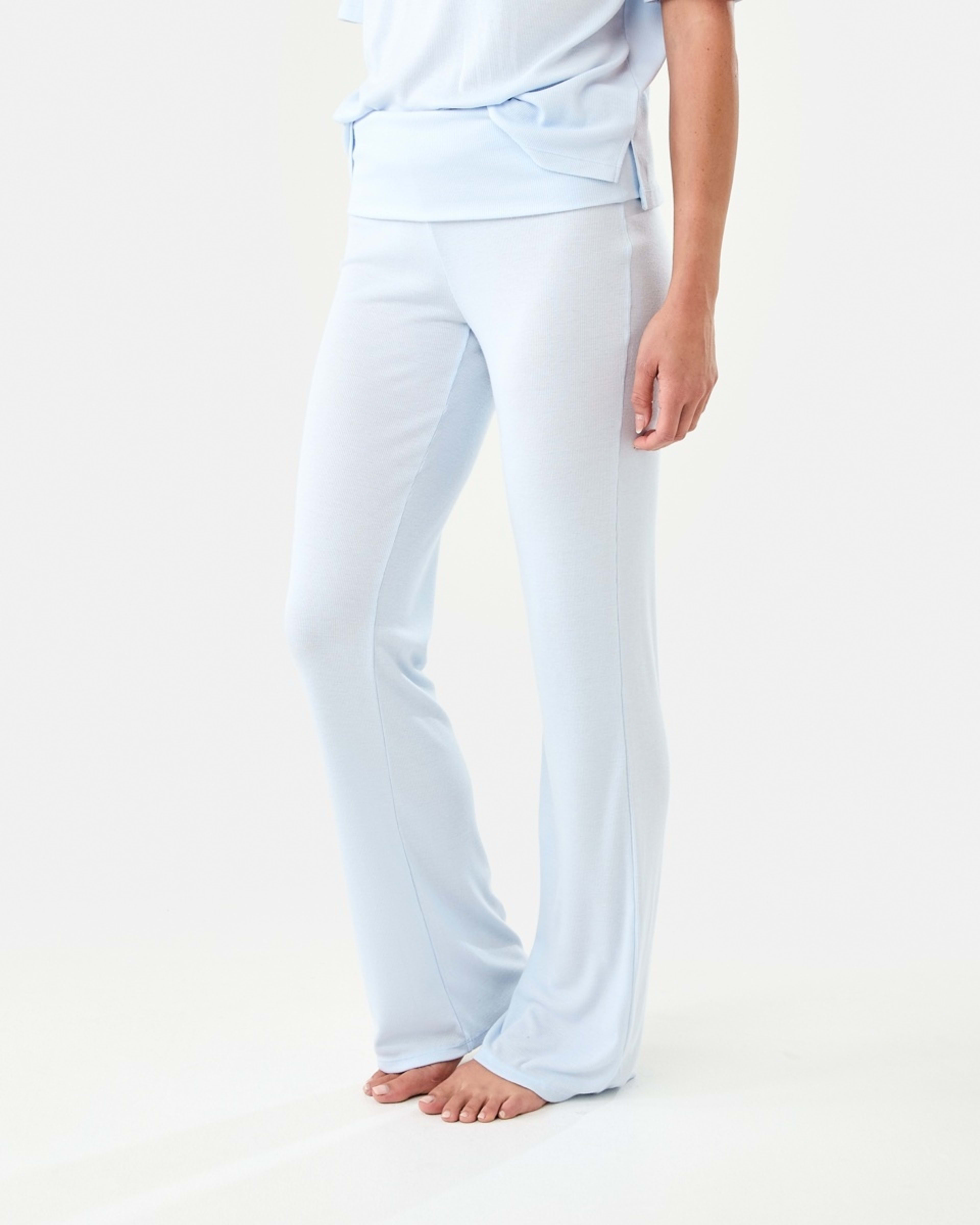 3 Folded Waist Comfort Rib Pants Halo Blue, 3 of 6