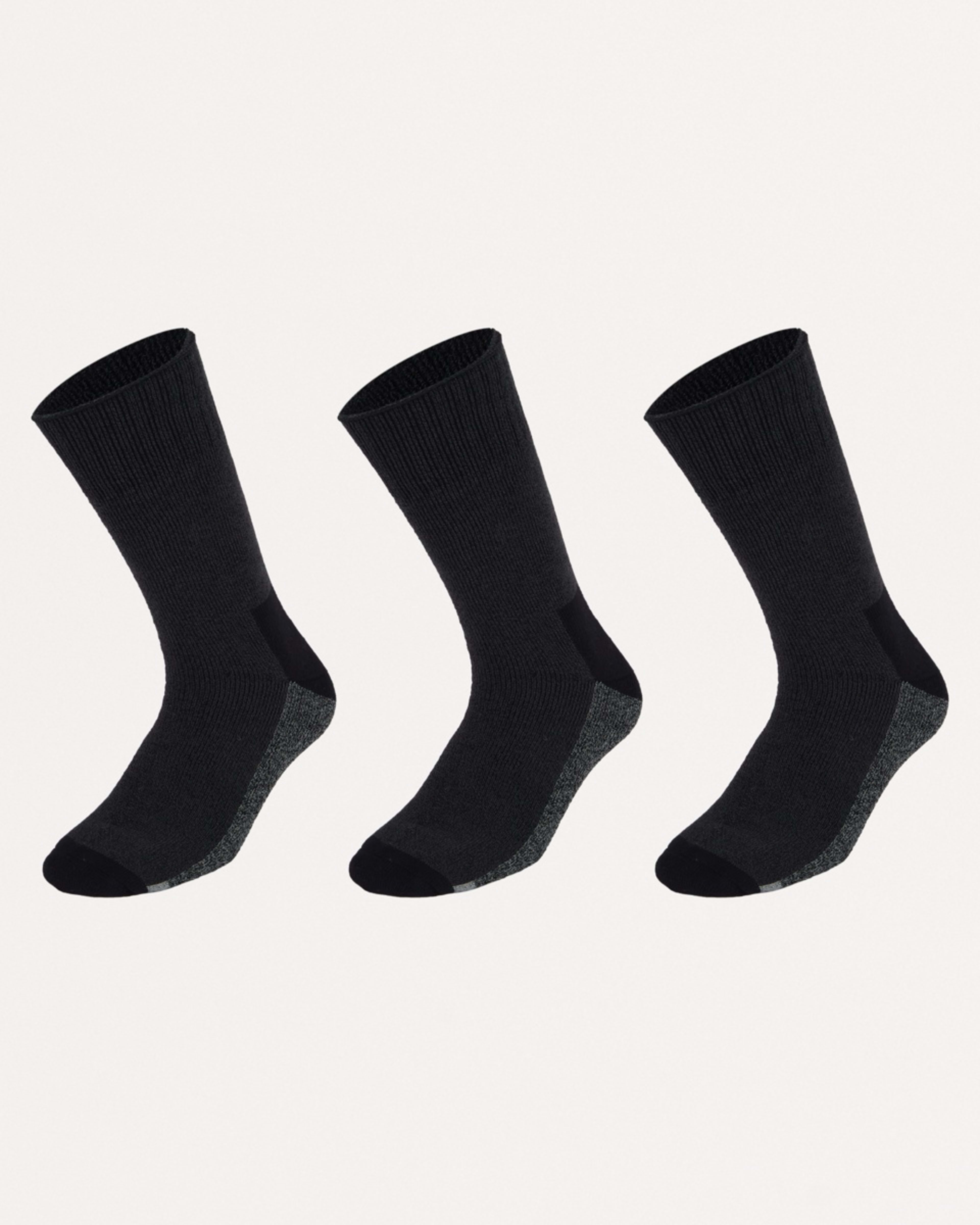 1 3 Pack Bamboo Crew Industrial Socks BLACK BAMBOO