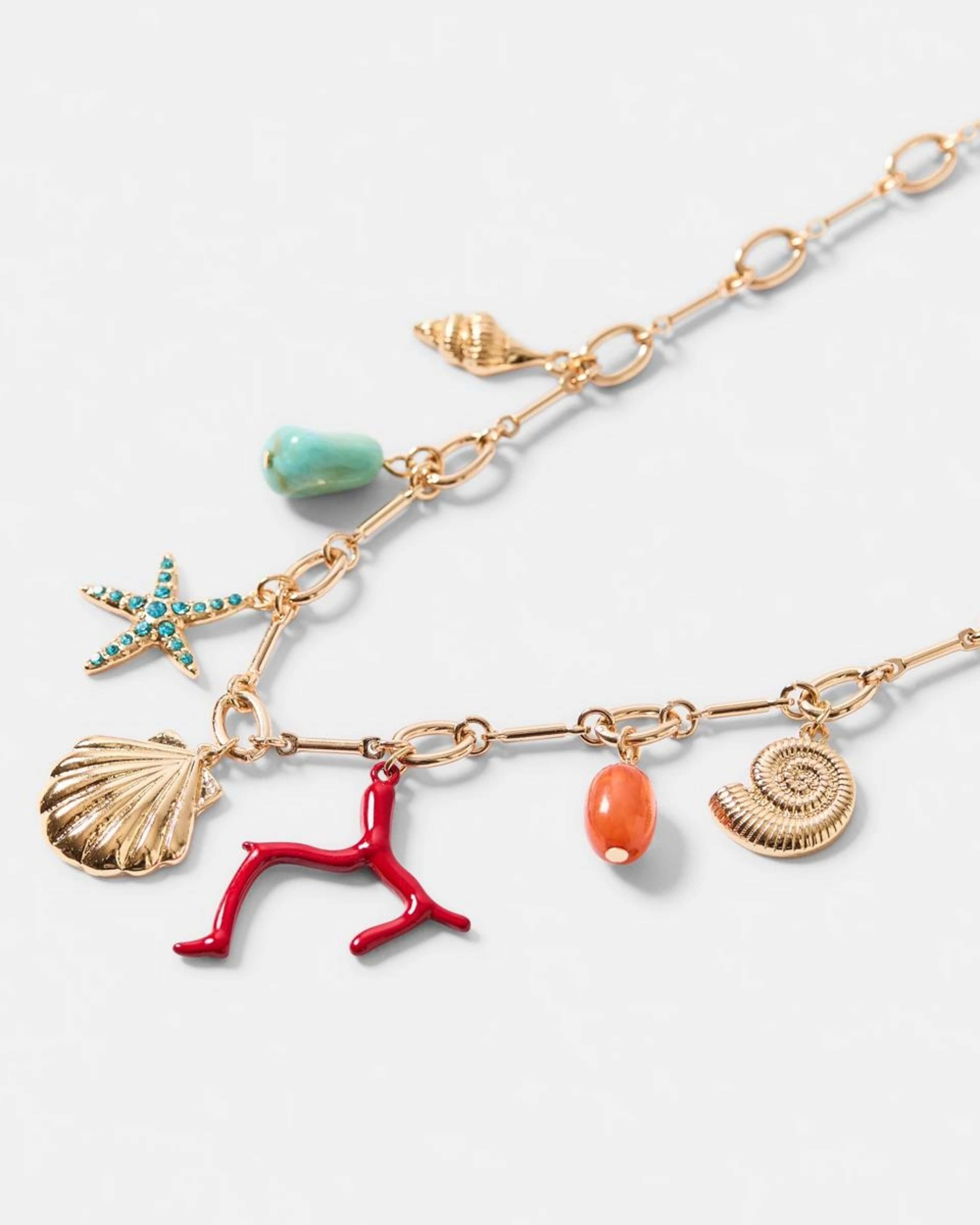 2 Seashell Charms Necklace - Gold Tone GOLD METAL, 2 of 6
