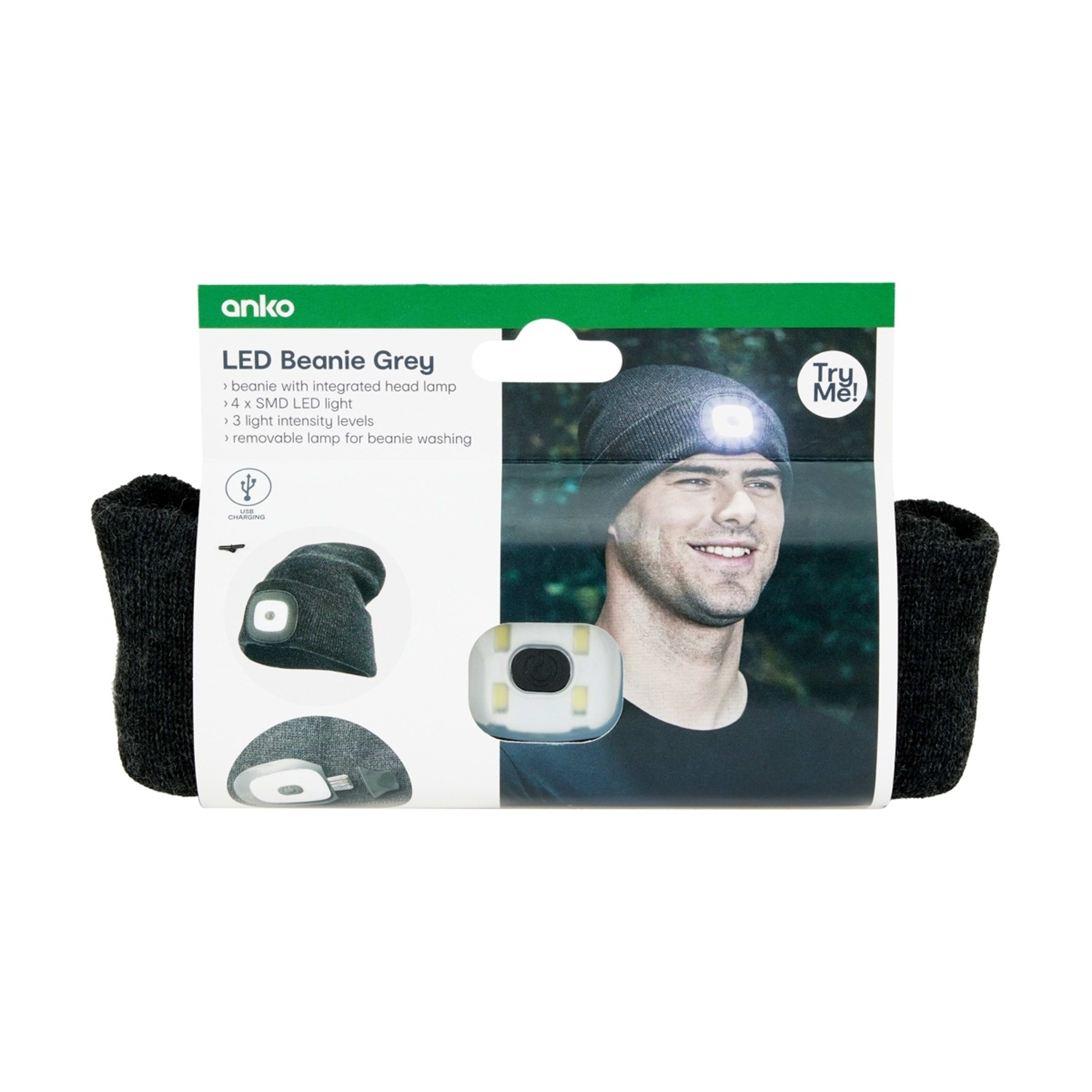 6 LED Beanie - Grey, 6 of 6