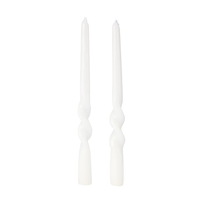 2 Pack Twist White Taper Candles Kmart