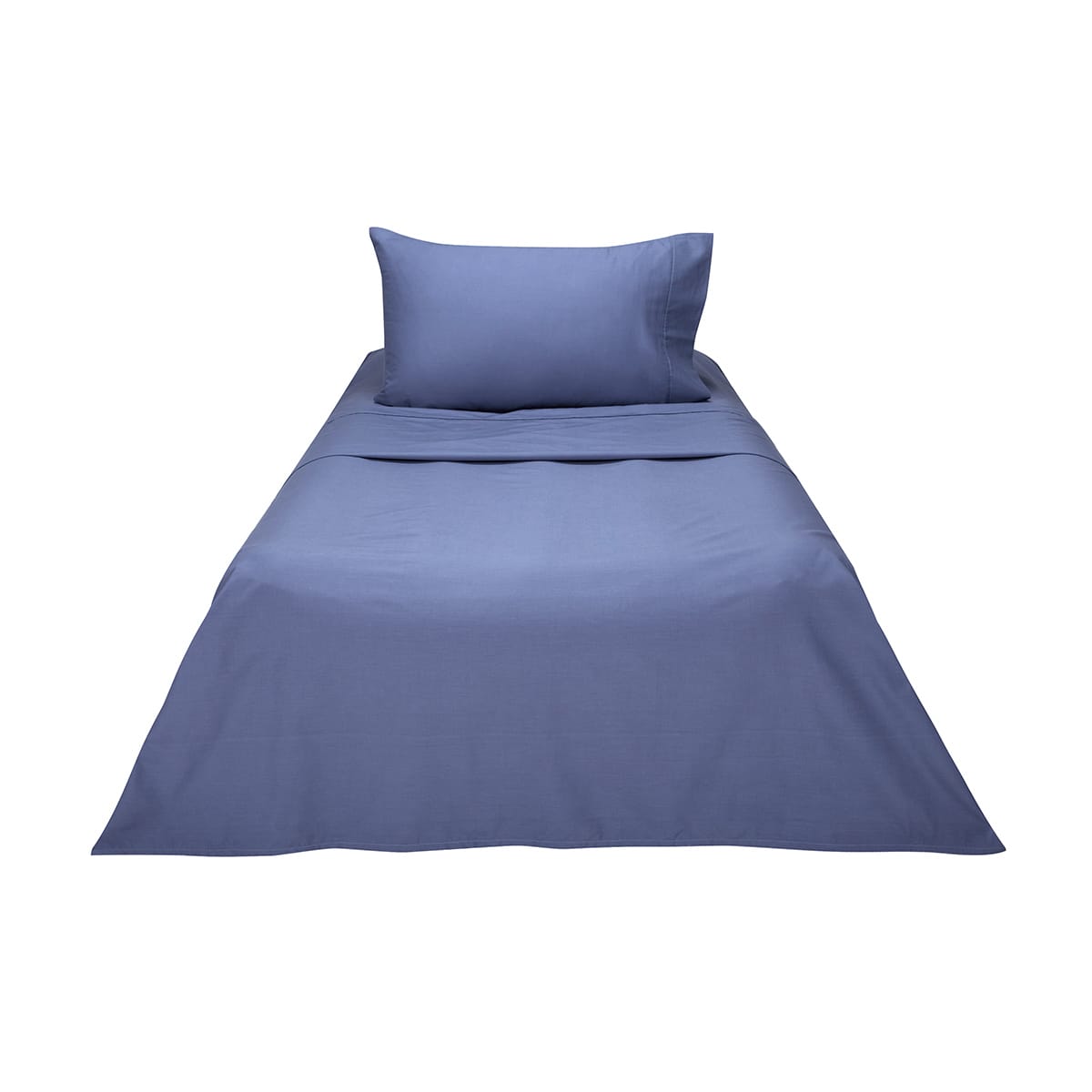 180 Thread Count Sheet Set King Single Bed, Mid Blue Kmart