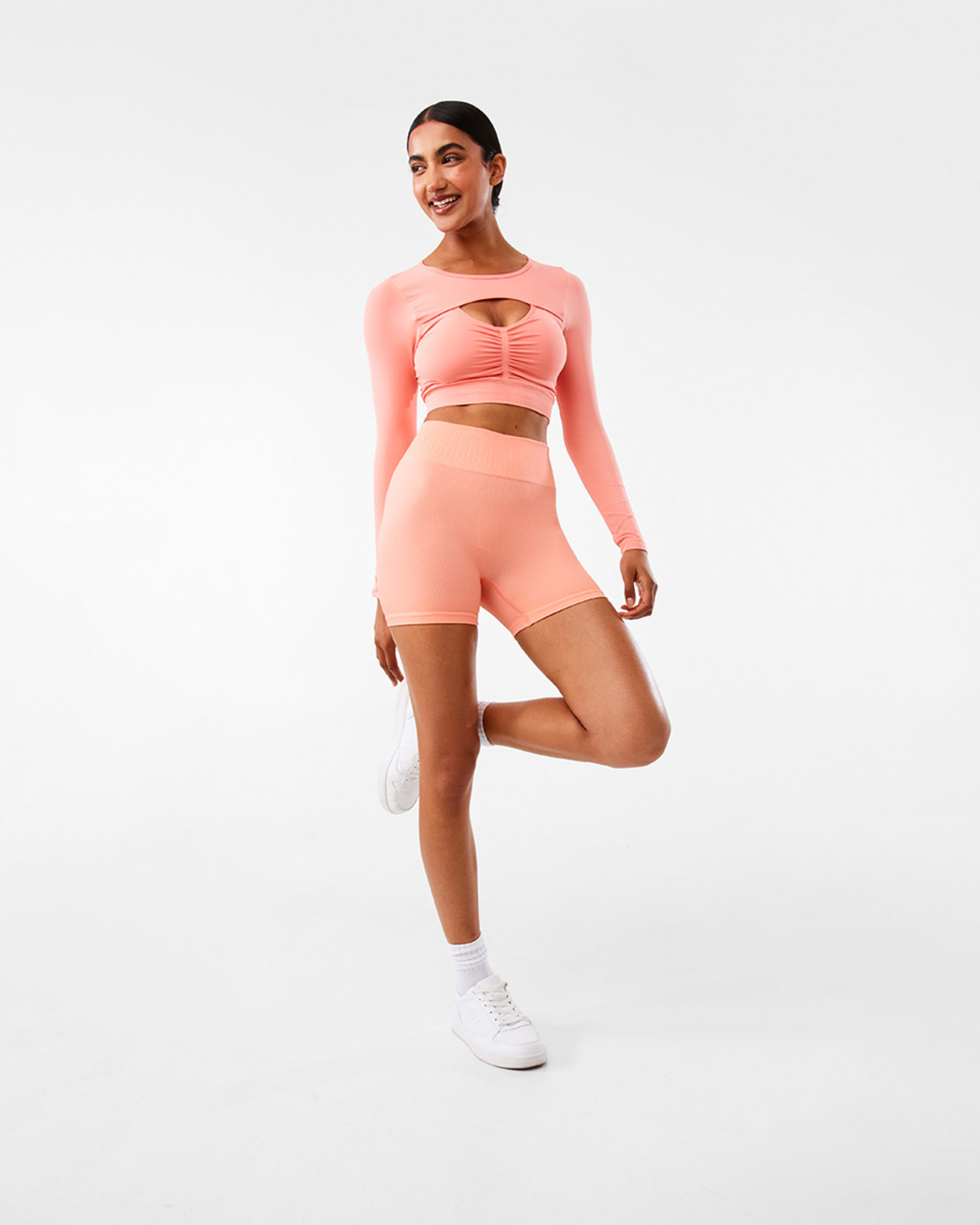 2 Active Womens Seamfree Rib Bike Shorts Spring Pink, 2 of 9