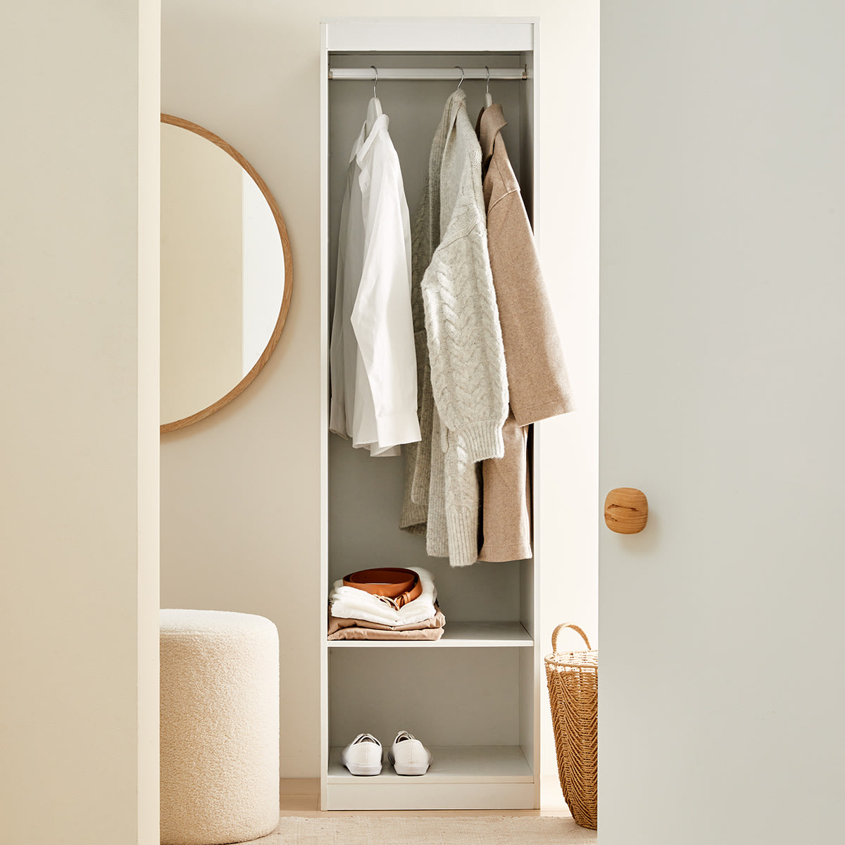 Owen Wardrobe Hanging Rail with Storage Shelf