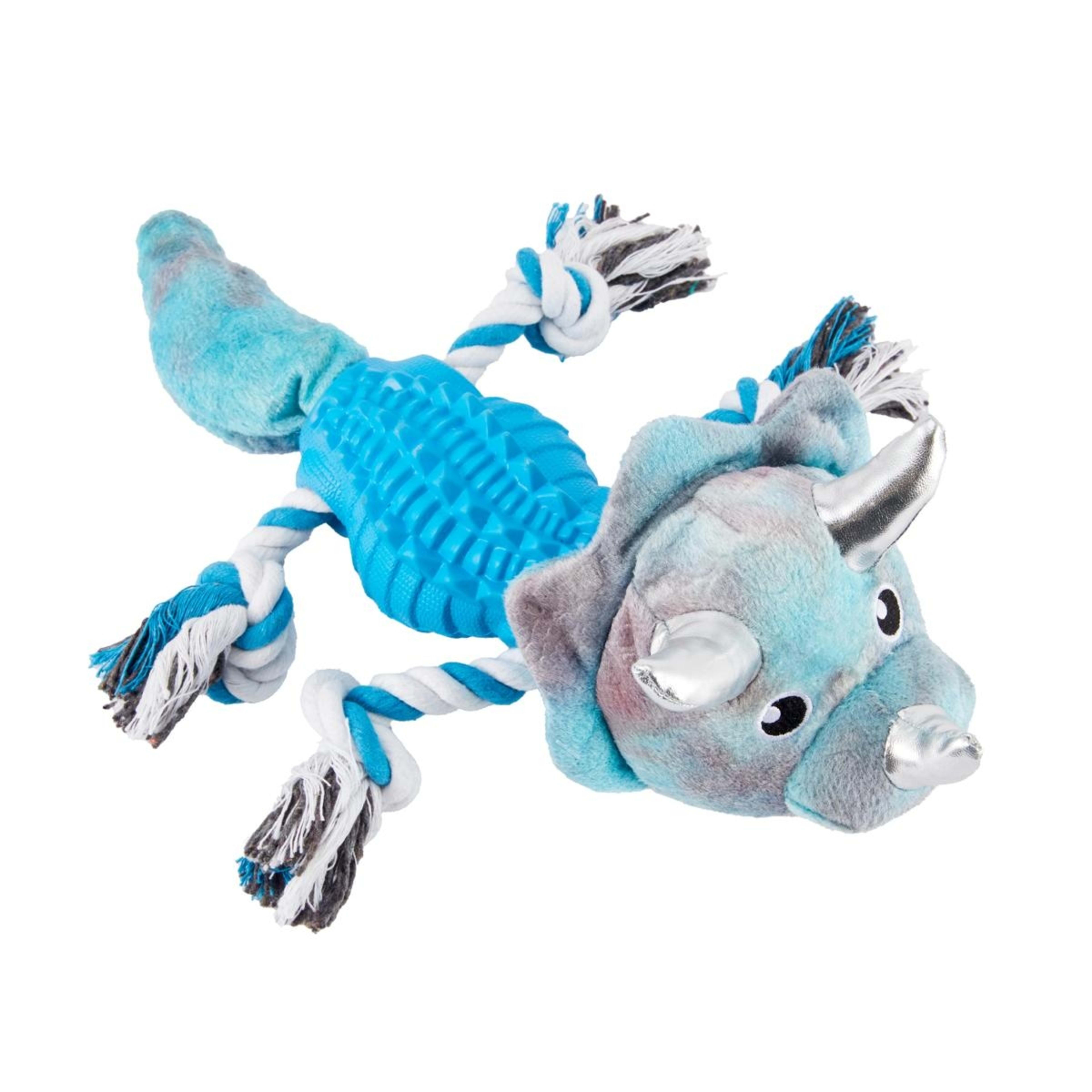 1 Pet Toy Plush Rope and Treat Dinosaur