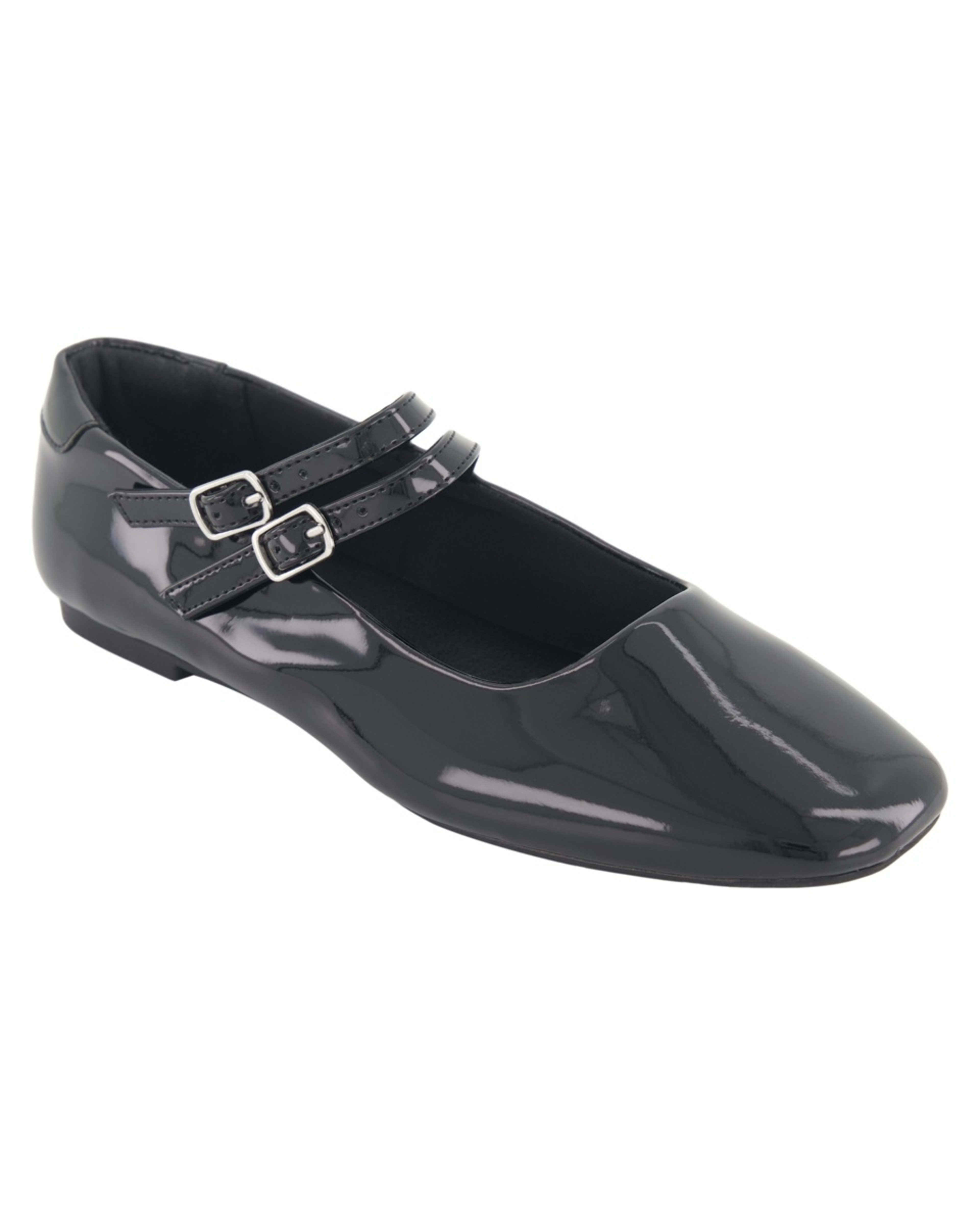 1 2 Strap Ballet Flats Black