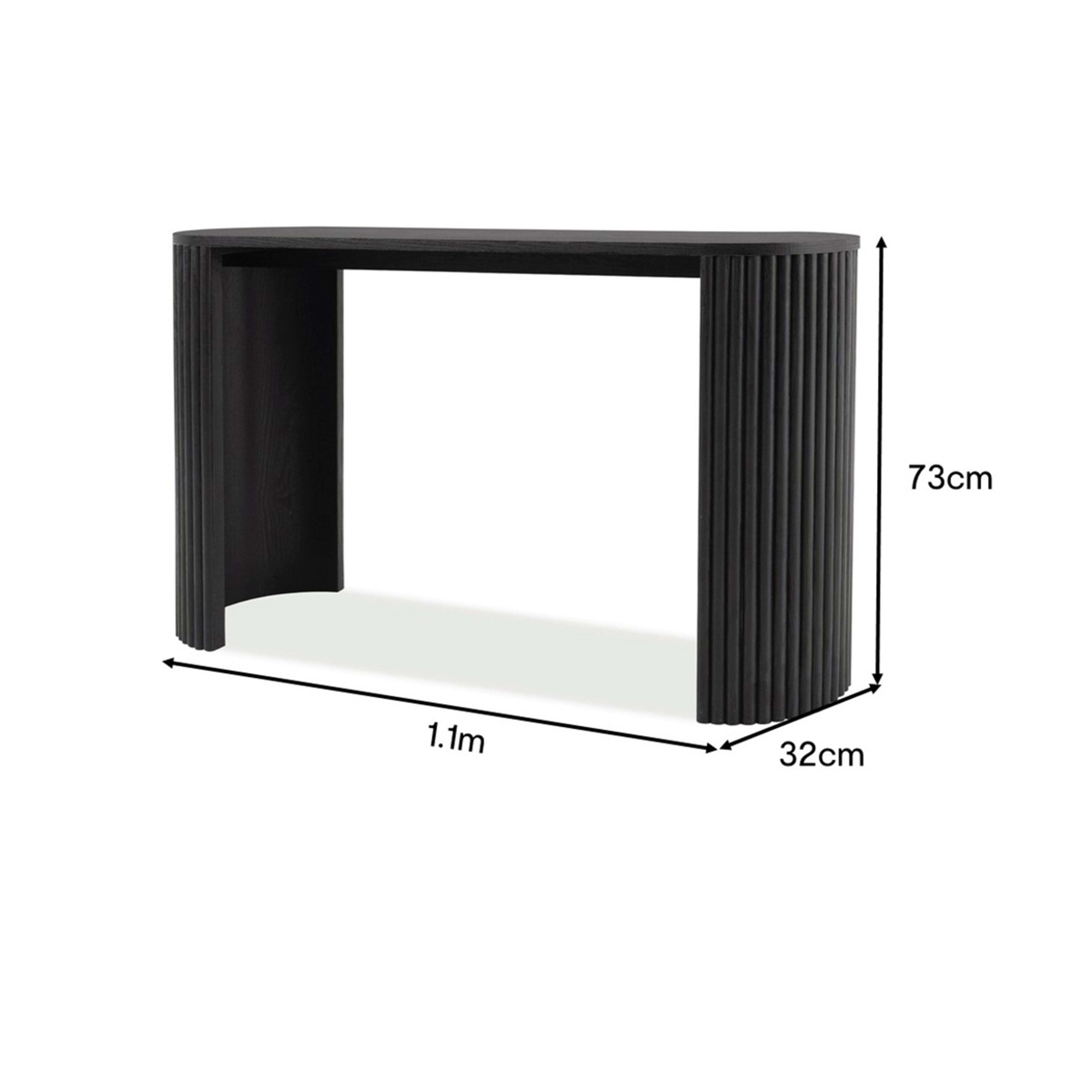 10 Ribbed Console Table - Black, 10 of 10