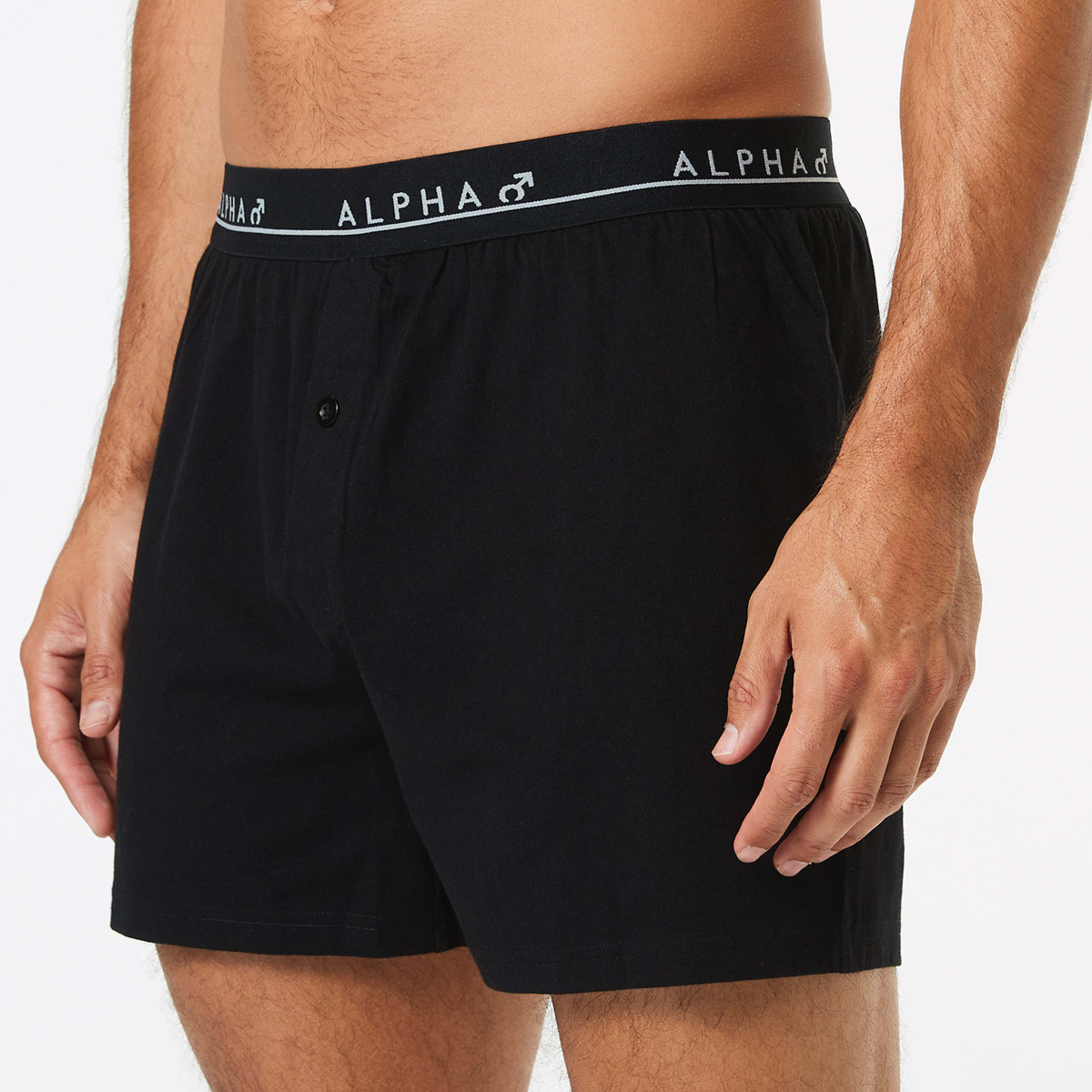 3 3 Pack Plain Jersey Boxers Black, 3 of 6