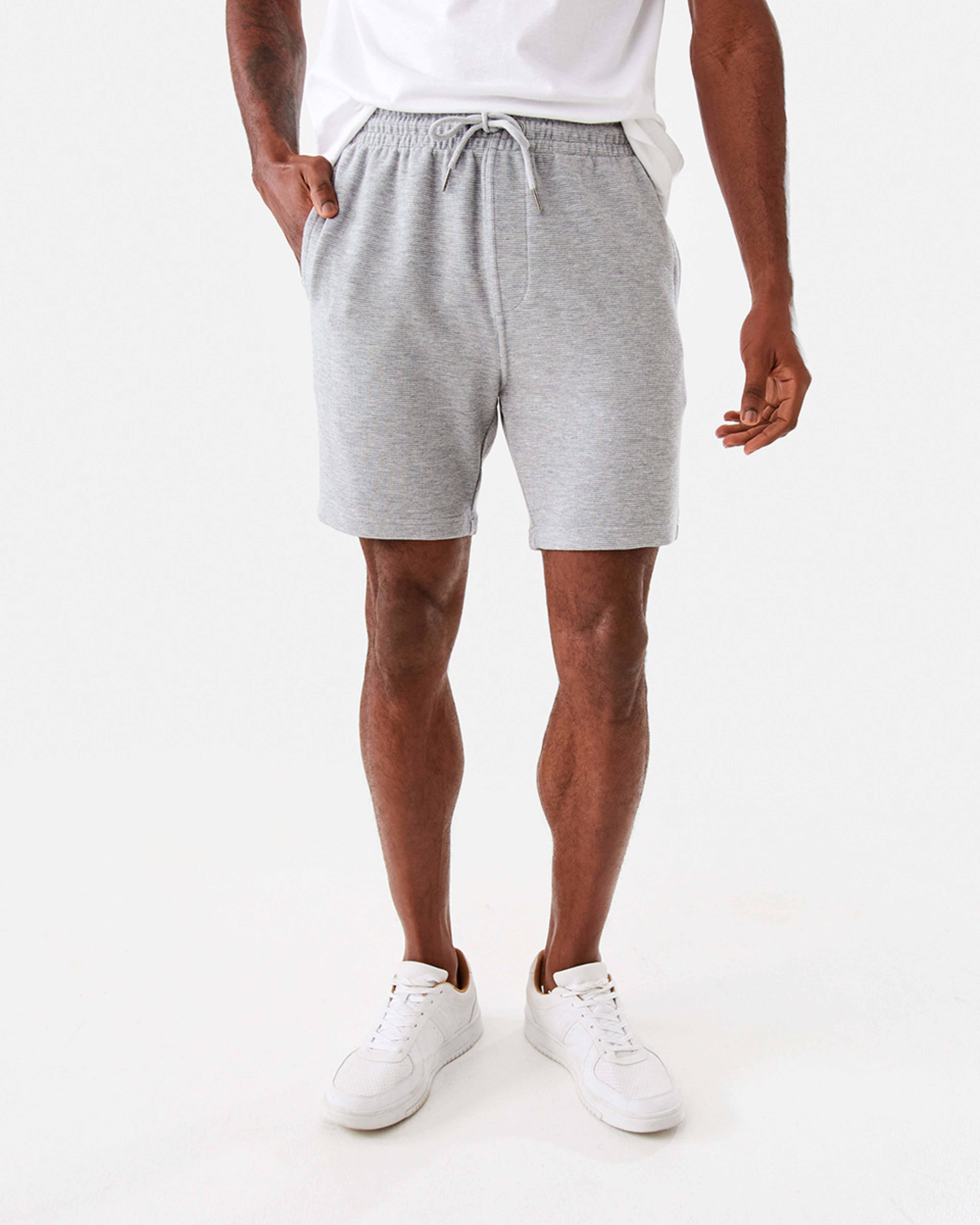 6 Textured Fleece Shorts Gry Marle, 6 of 6