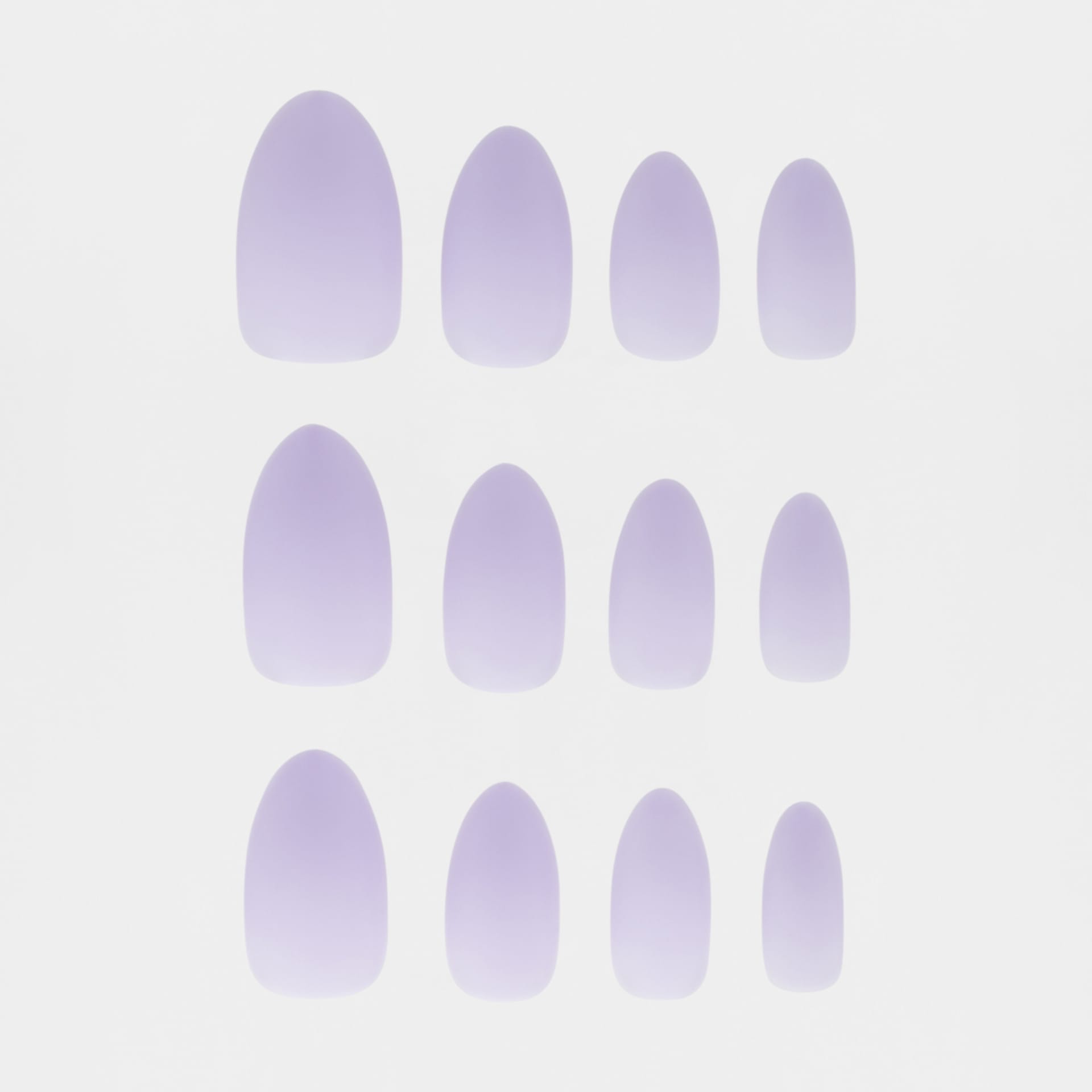OXX Cosmetics 24 Pack False Nails with Adhesive Almond Shape, Lilac