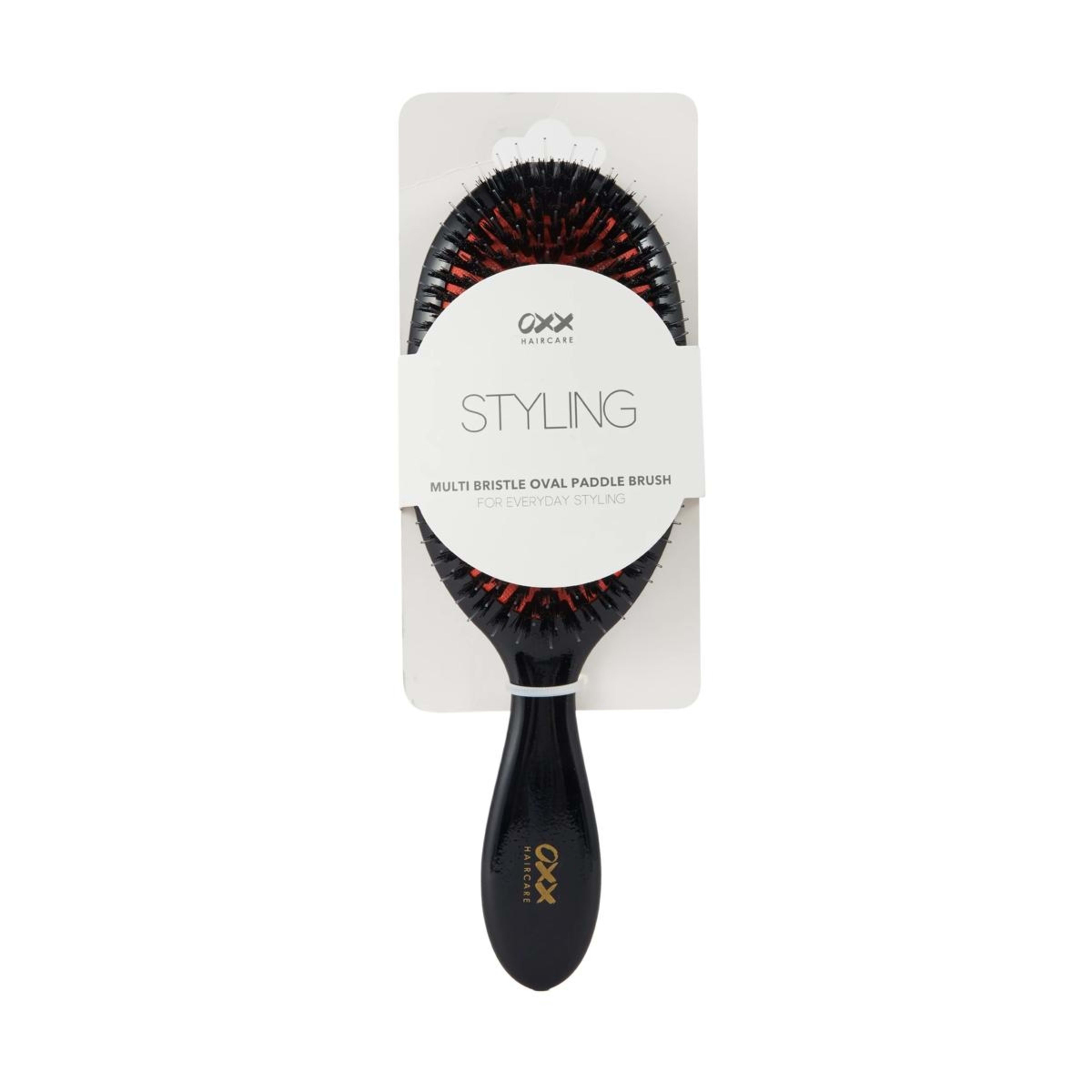 4 OXX Haircare Styling Multi Bristle Oval Paddle Brush - Black and Orange, 4 of 4