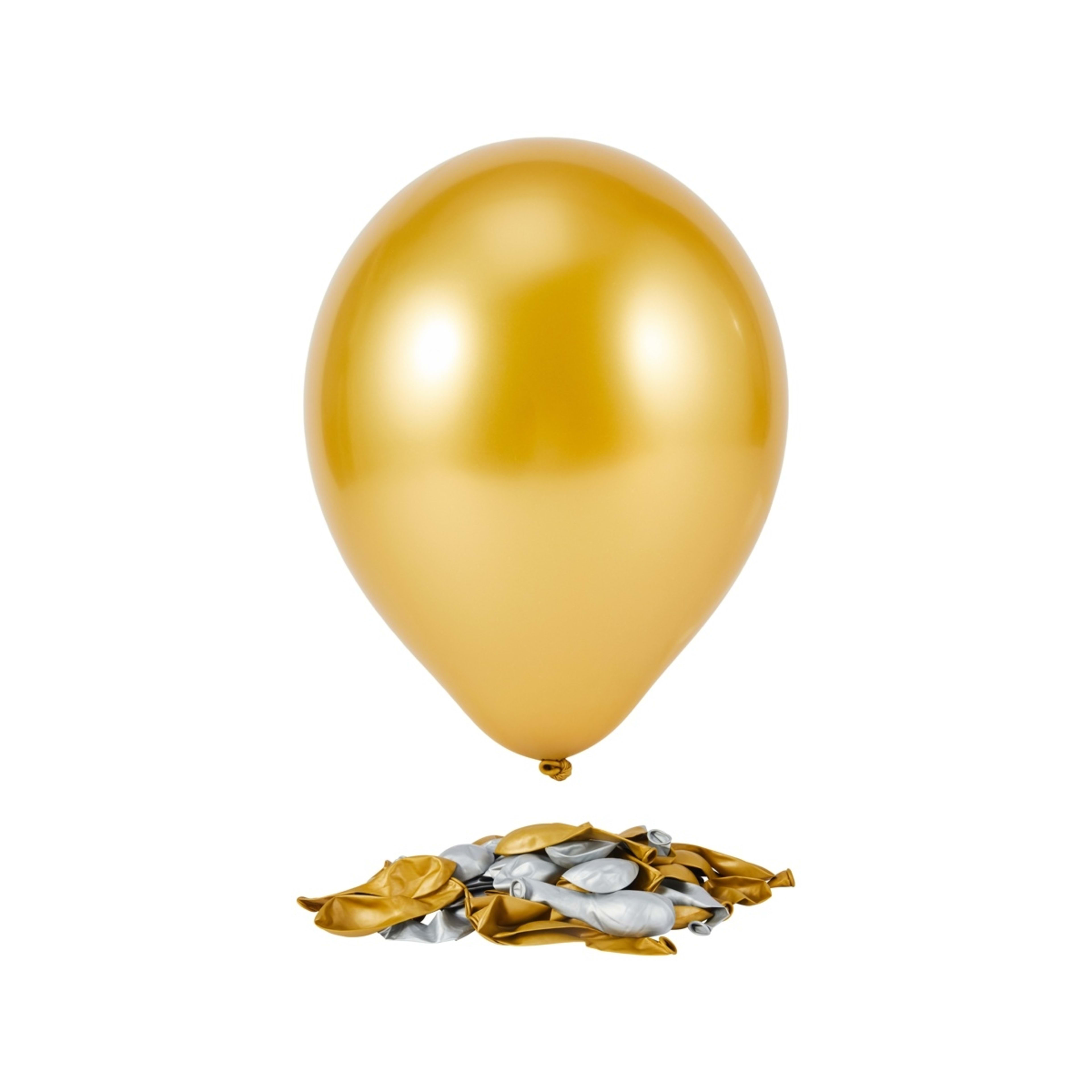 1 50 Piece Gold Look and Silver Look Chrome Balloons, 1 of 3
