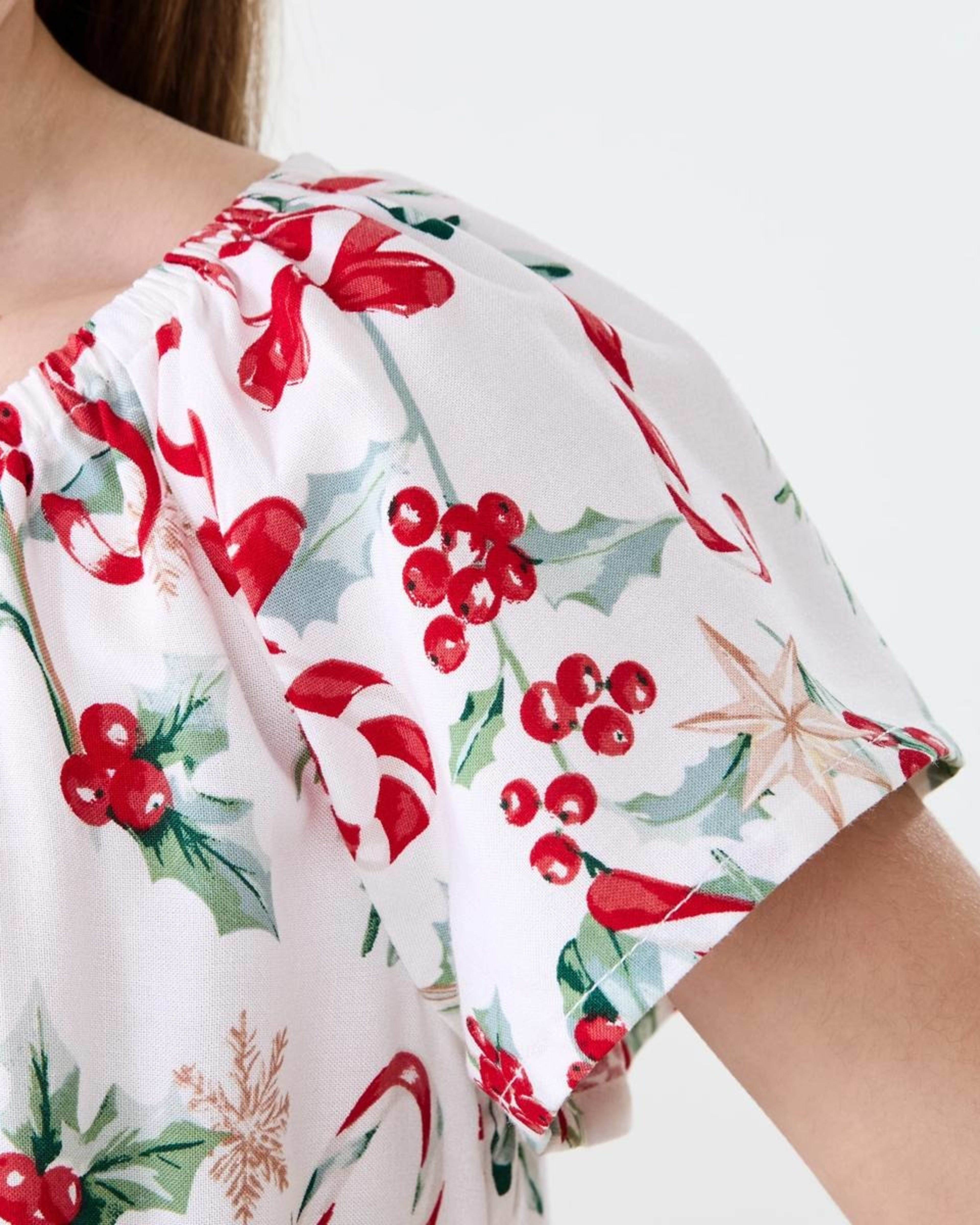 5 Christmas Viscose Family Matching Dress White Cane, 5 of 9