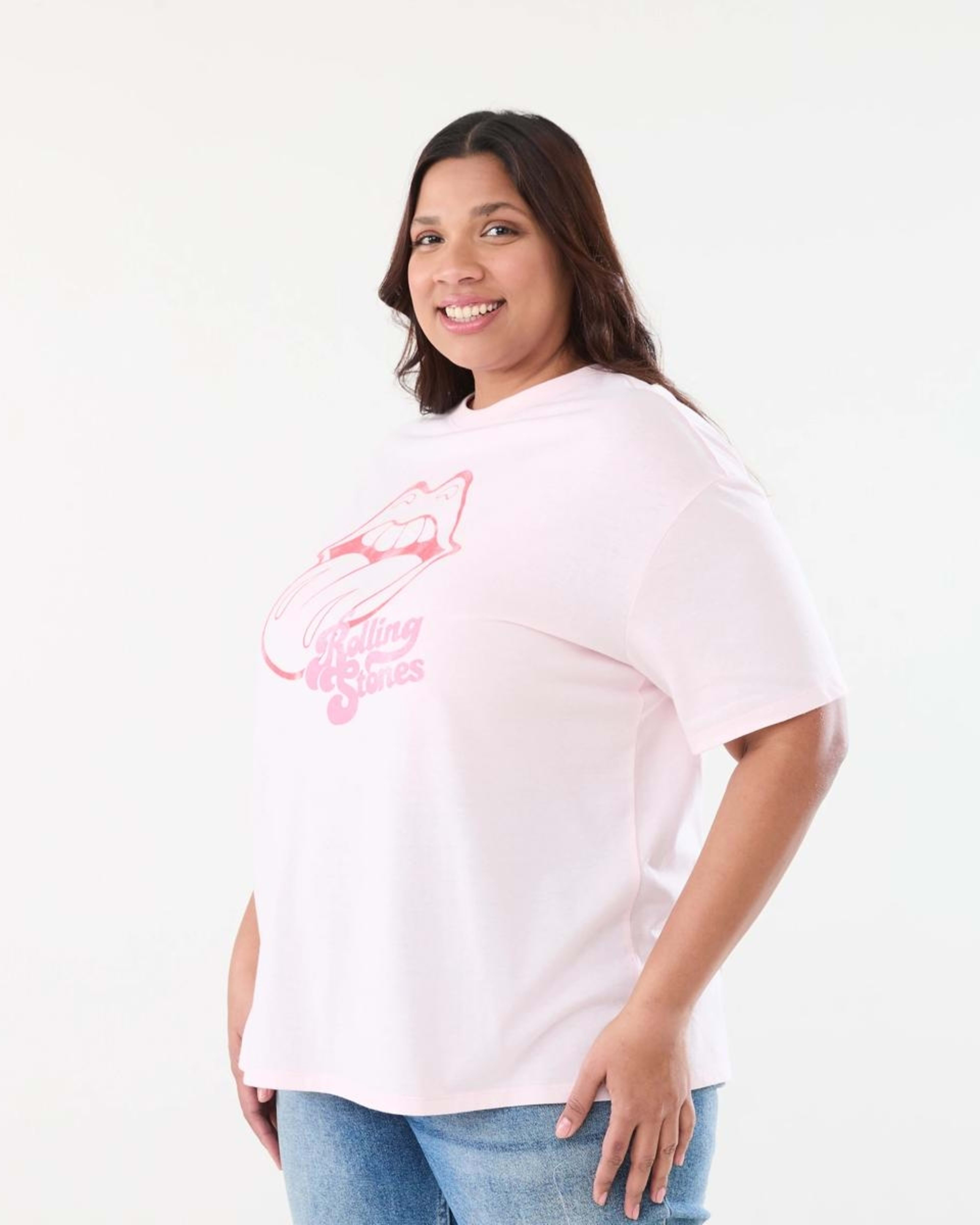 2 Curve Rolling Stones License Short Sleeve T-shirt ROLLING STONES PINK, 2 of 6