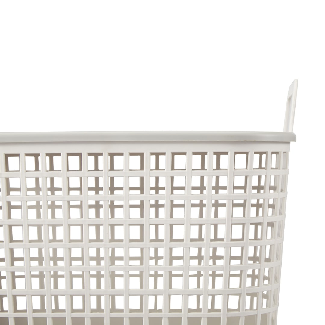 Square Plastic Basket with Lid Large, Grey Kmart