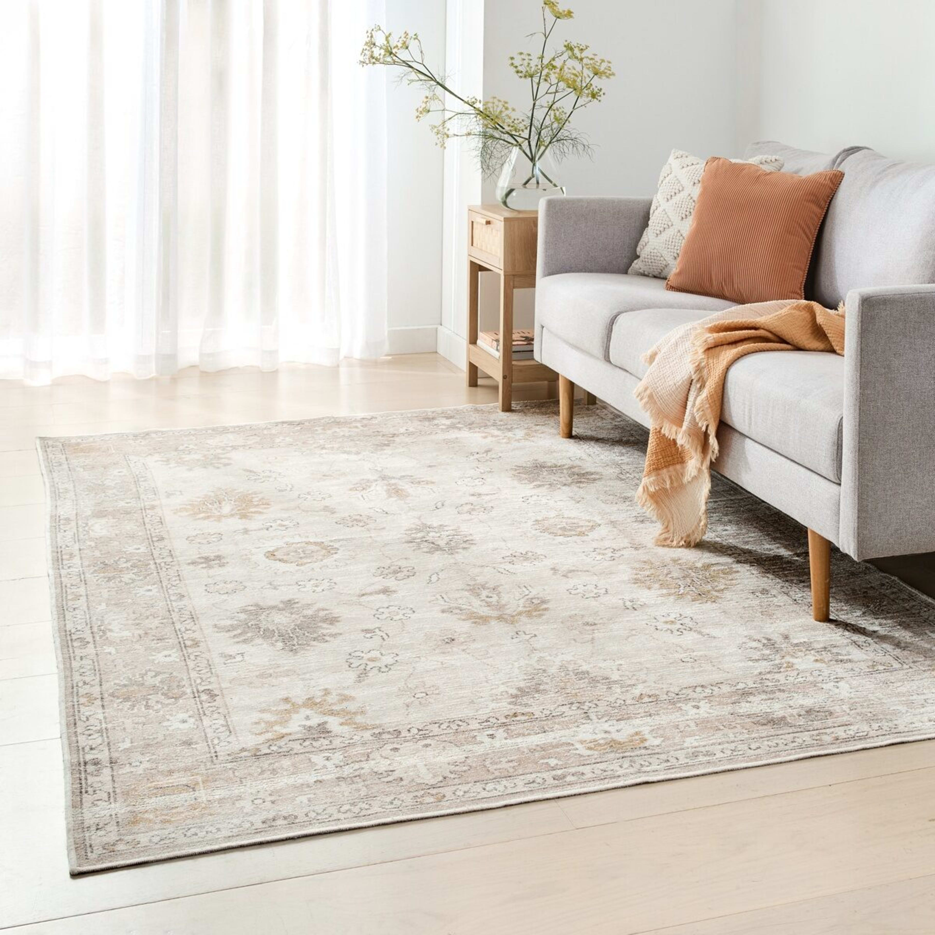 1 Amir Washable Rug - Beige, Large - 235cm x 160cm